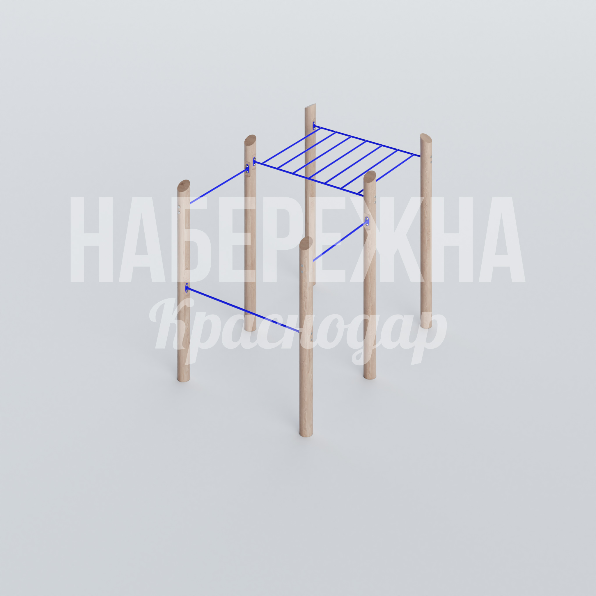 Комплекс турников Aumujdu 3320x2280x2850 мм. MAF-22.596 Воркаут-комплекс с рукоходом и брусьями для многофункциональных тренировок на открытом воздухе круглый год.