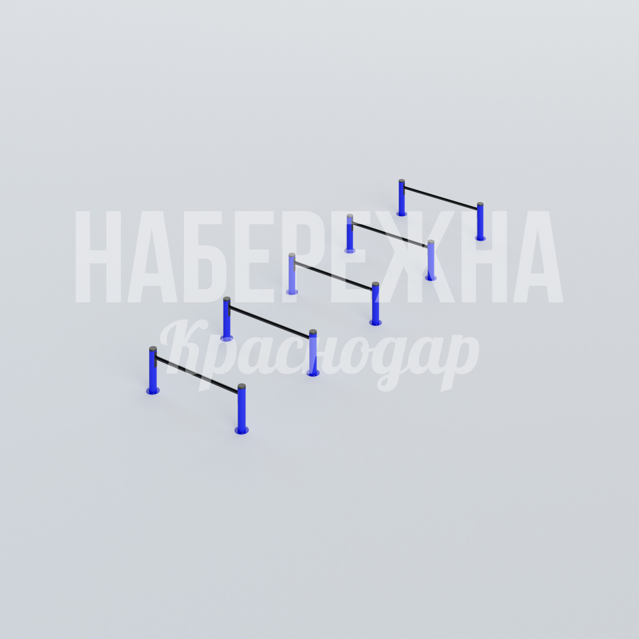 Препятствия Reotje 1720x6600x580 мм. MAF-22.618 Воркаут-препятствия из 5 секций с регулируемой высотой. Развивают координацию и выносливость. Для спортплощадок.