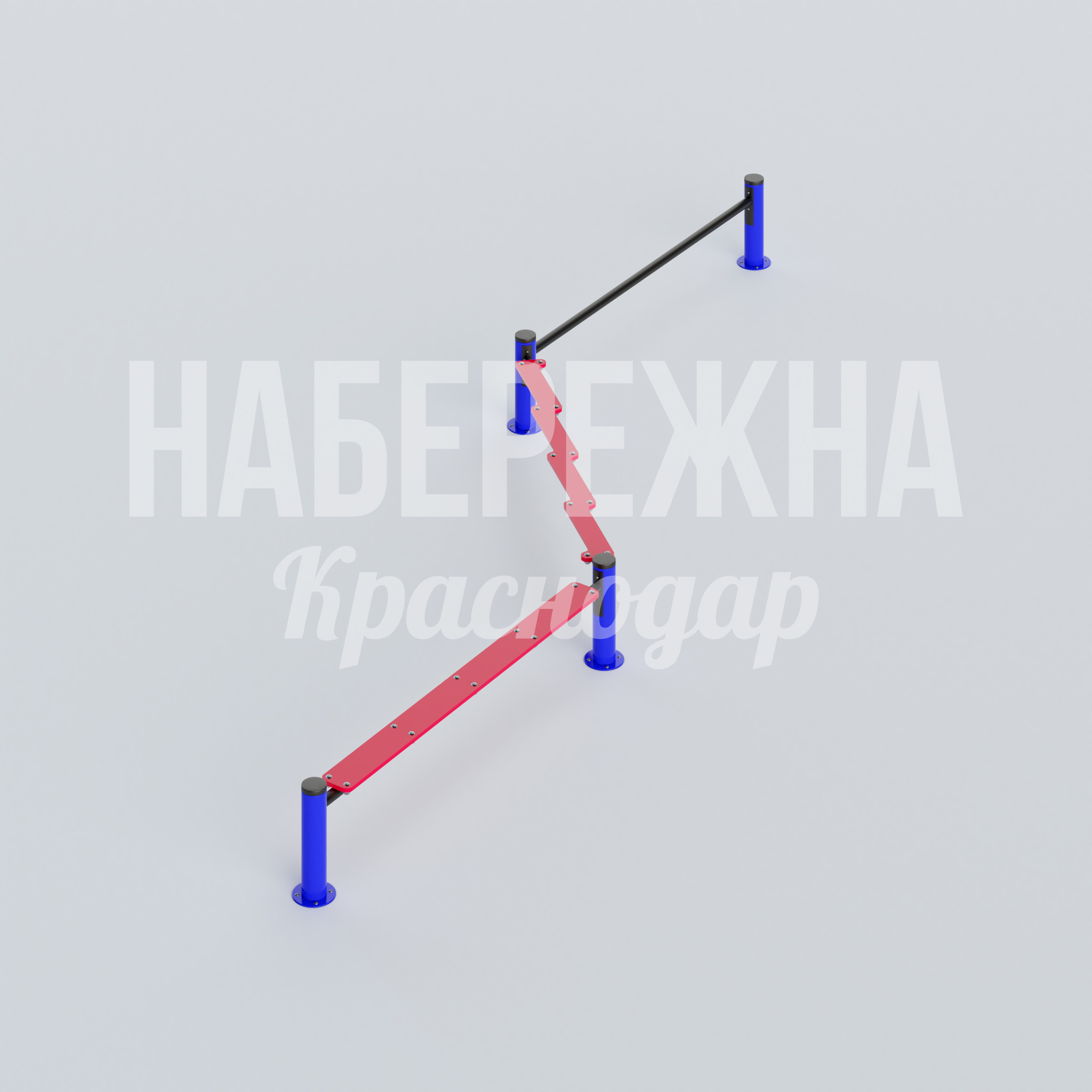 Спортивный балансир Esukiu 1700x6000x465 мм. MAF-22.619 Балансир для воркаут-площадок с покрытием МПК. Развивает координацию, выдерживает интенсивные нагрузки.