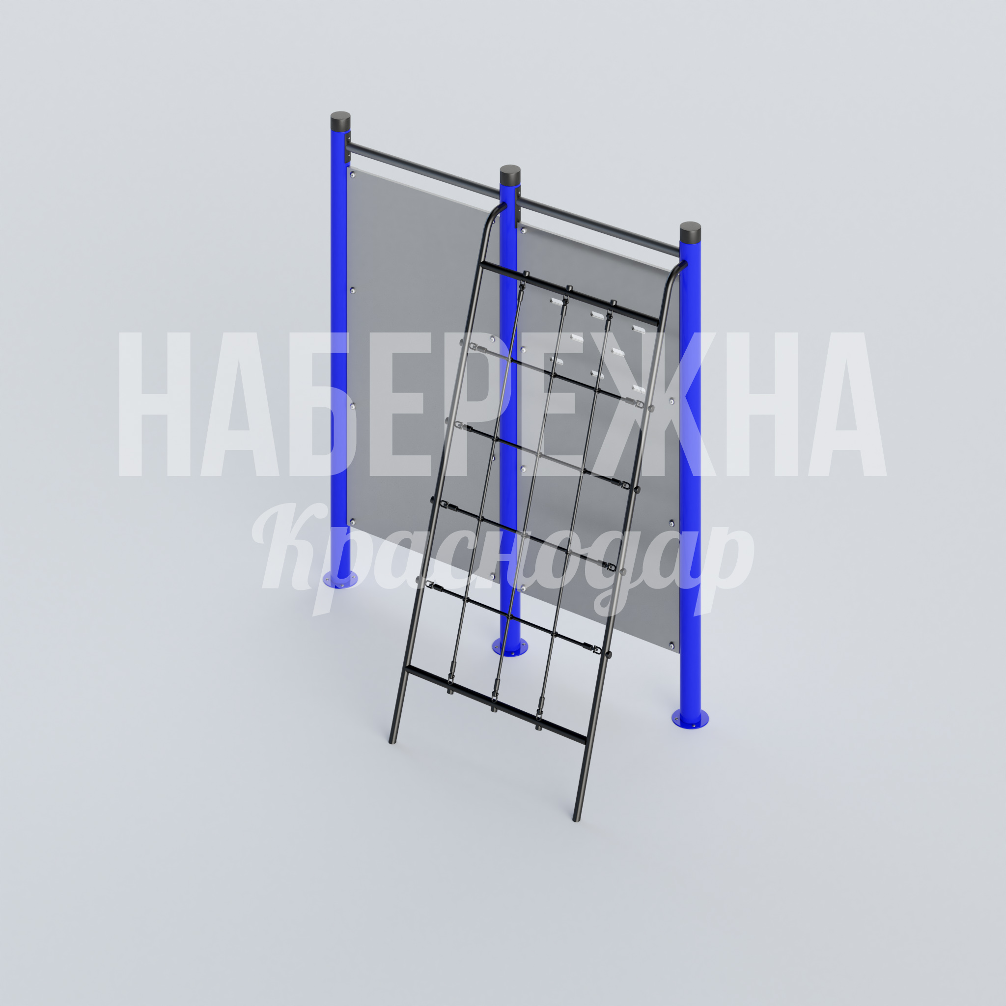 Лазалка Nik 1130x2380x2460 мм. MAF-22.620 Лазалка для воркаут-площадок с металлической рамой и перекладинами. Развивает силу и ловкость, подходит для уличных зон.