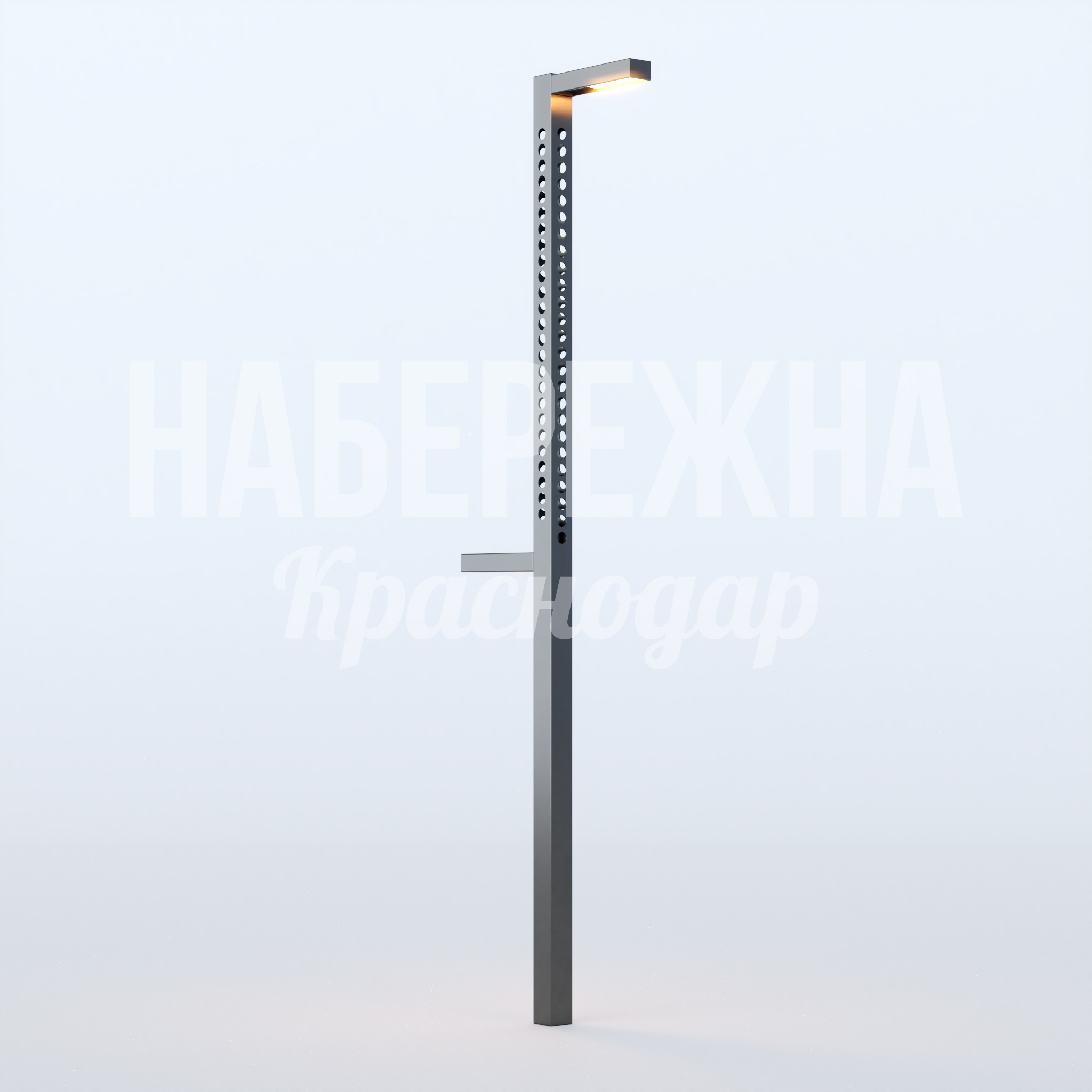Фонарь Musru — купить, MAF-22.685 | Набережна Фонарь Musru 1120x120x4000 мм. MAF-22.685 Уличный фонарь с перфорированным корпусом и LED-подсветкой. Обеспечивает яркое освещение пешеходных зон и парков.