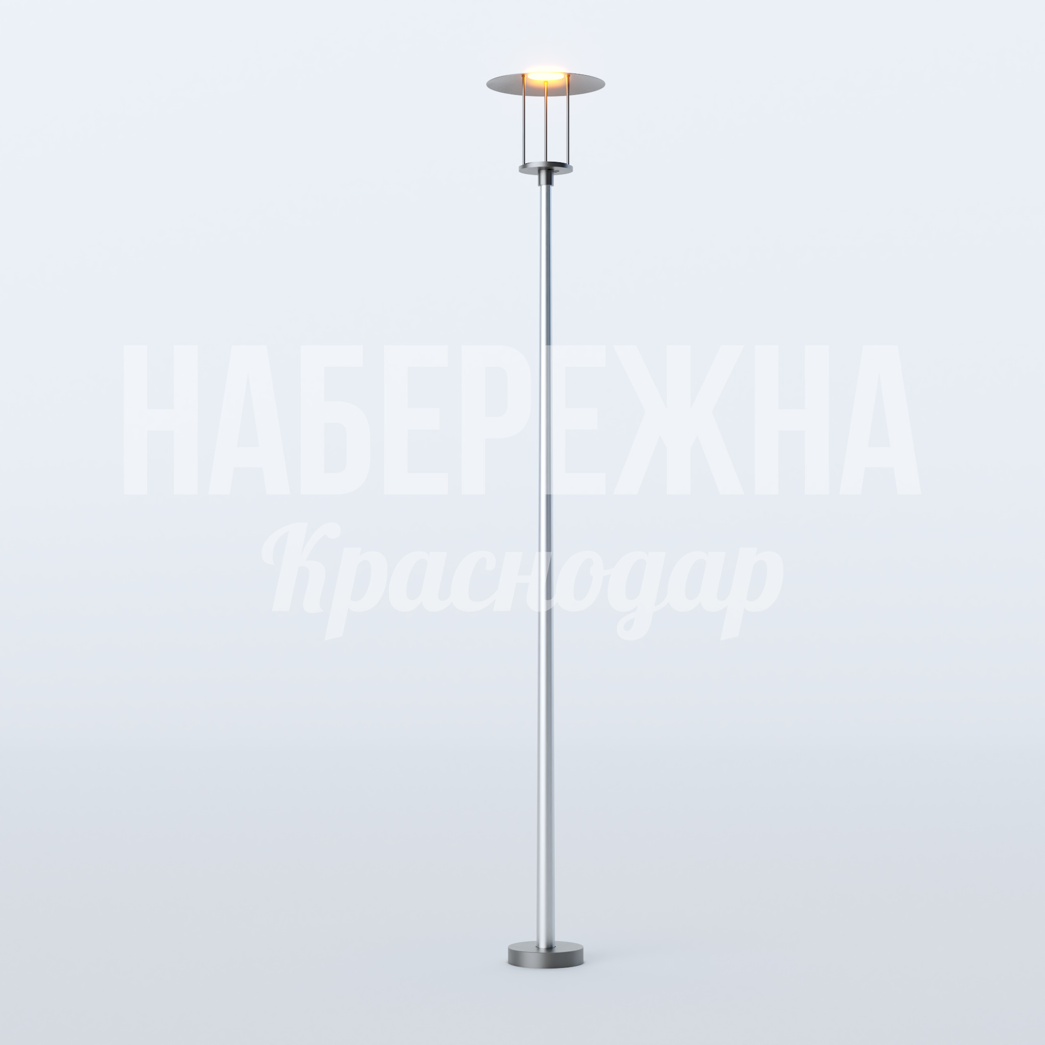 Фонарь Durfå 400x400x3000 мм. MAF-22.719 Уличный фонарь с козырьком и центральным плафоном. Защита от осадков. Рассеянный свет для парков и скверов.