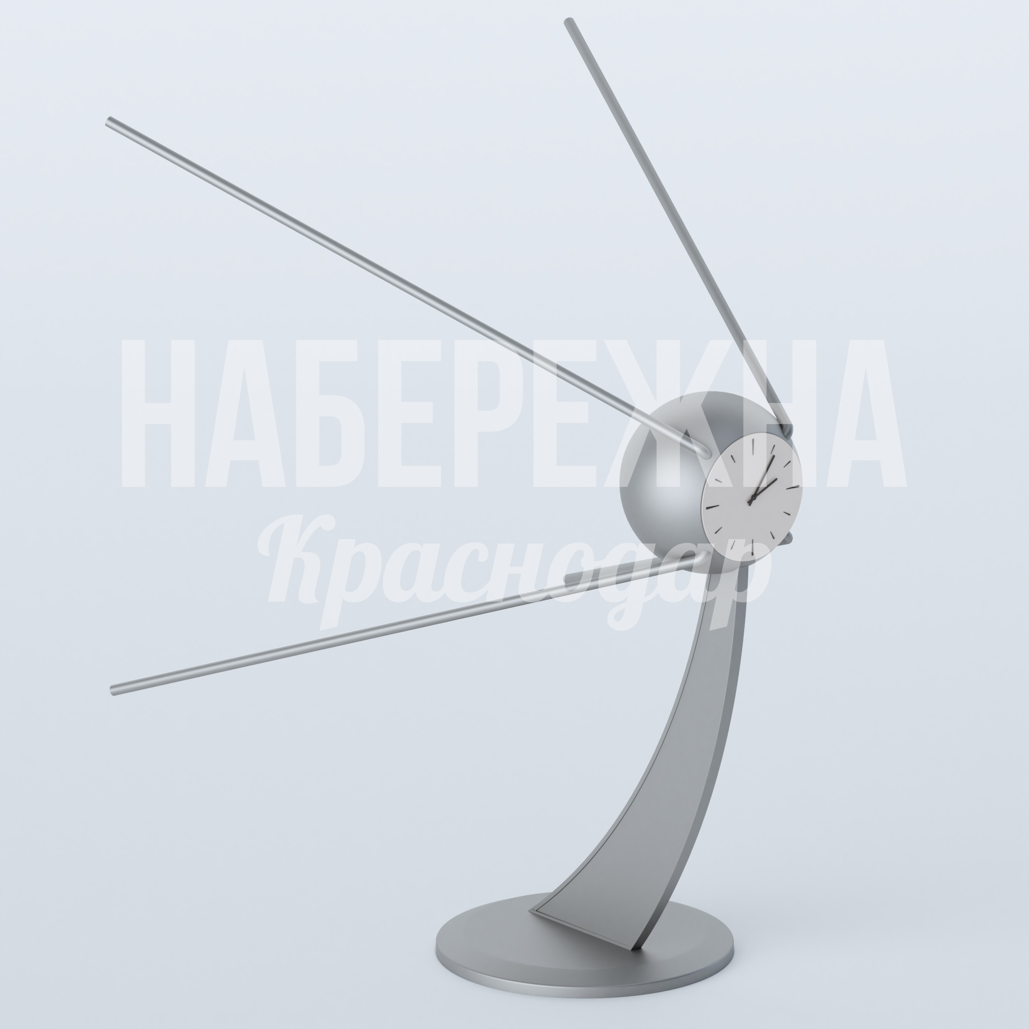 Арт объект "Sputnik 1" с часами — купить, MAF-22.912 | Набережна Арт объект "Sputnik 1" с часами - купить, 2650x2870x3720 мм, Металл