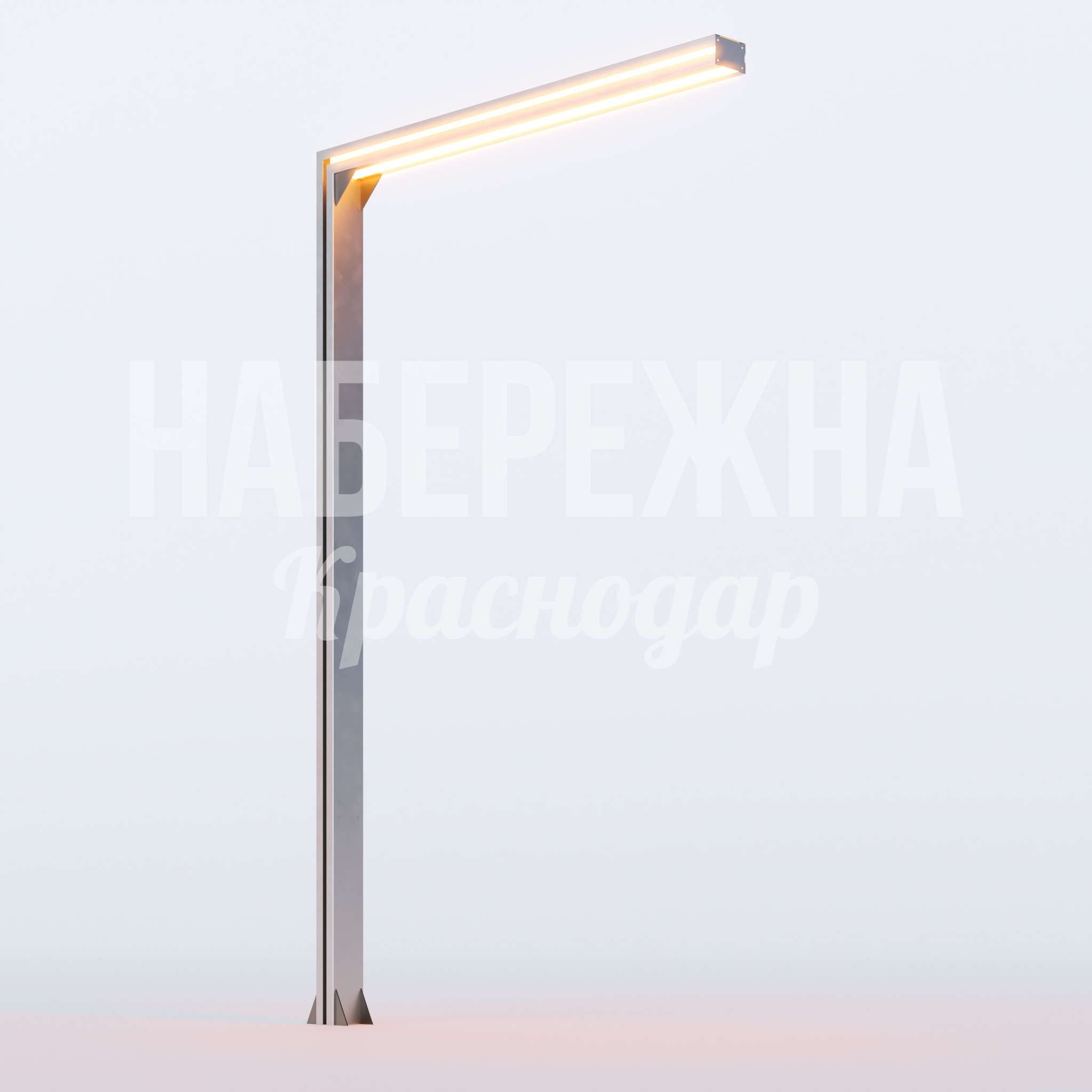 Фонарь Lek 150x2000x3300 мм. MAF-23.044 Фонарь с LED-подсветкой и металлическим корпусом. Энергоэффективное решение для парков и скверов. Снижает расходы на обслуживание.