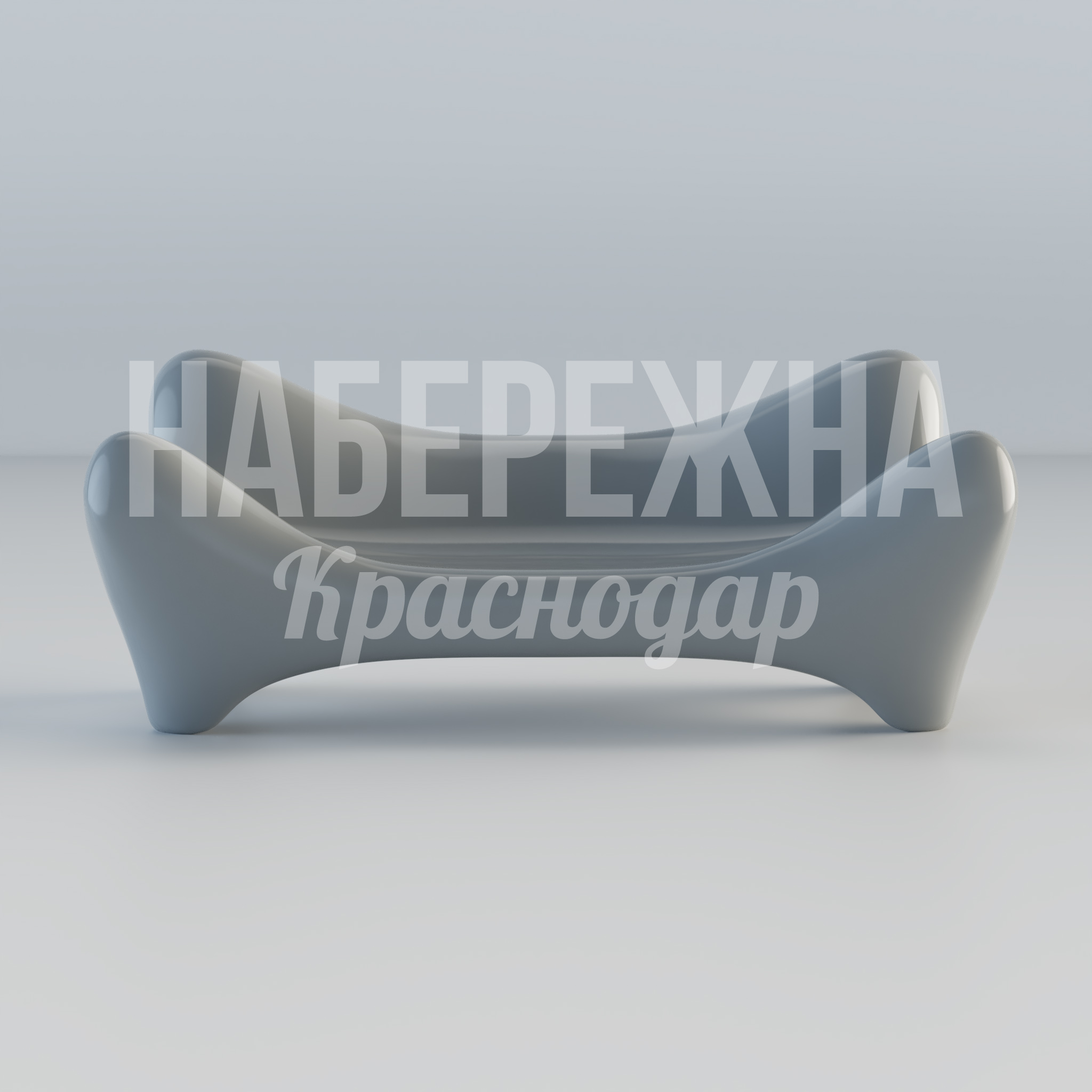 Диван-Лавочка Suej — купить, MAF-23.116-1 | Набережна Диван-Лавочка Suej - купить, 980x2070x860 мм, Бетон, Подсветка