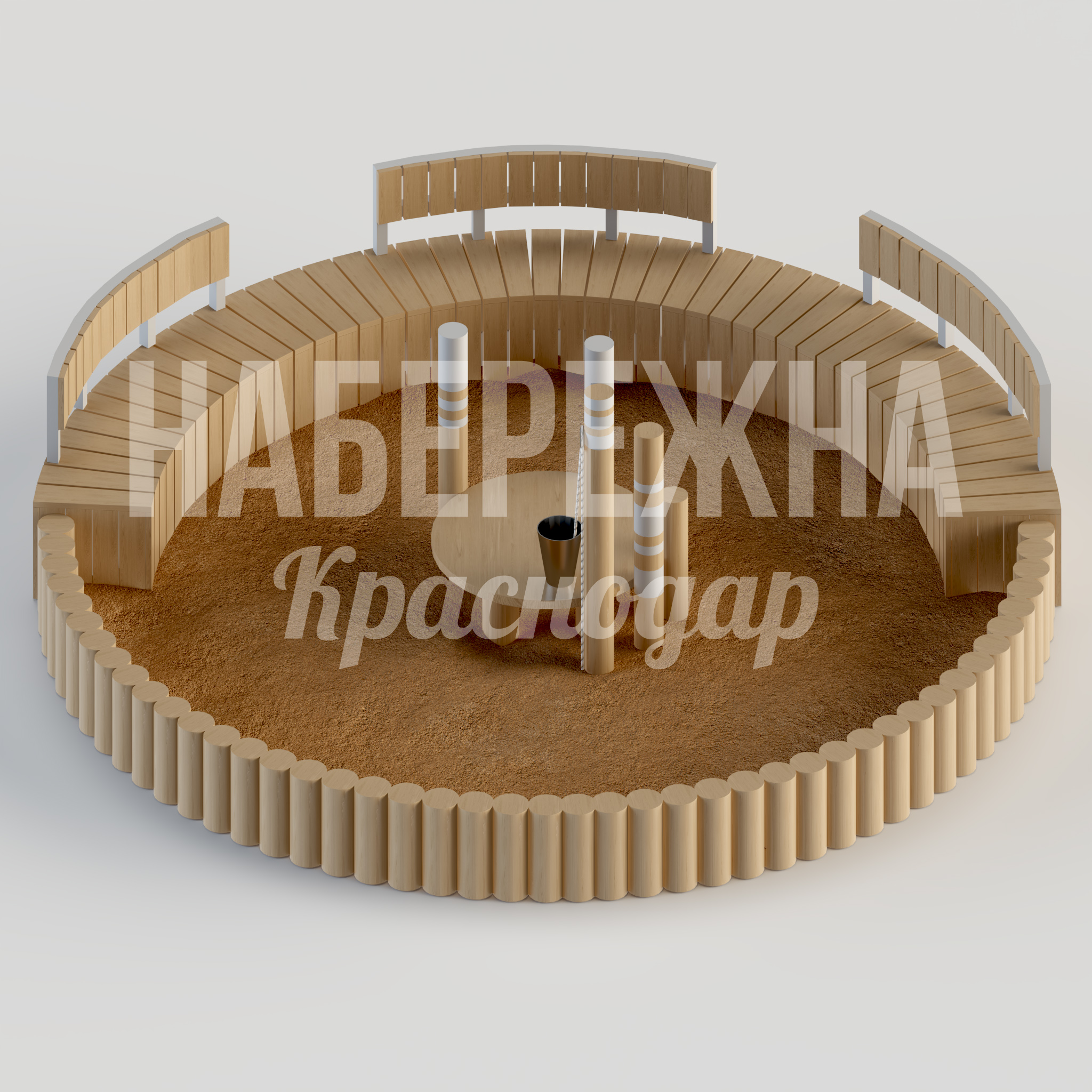 Песочница Birtibce — купить, MAF-23.166 | Набережна Песочница Birtibce 4450x4550x1350 мм. MAF-23.166 Песочница с деревянными скамейками и бортиком, создающая безопасную игровую зону для детских площадок и парков.