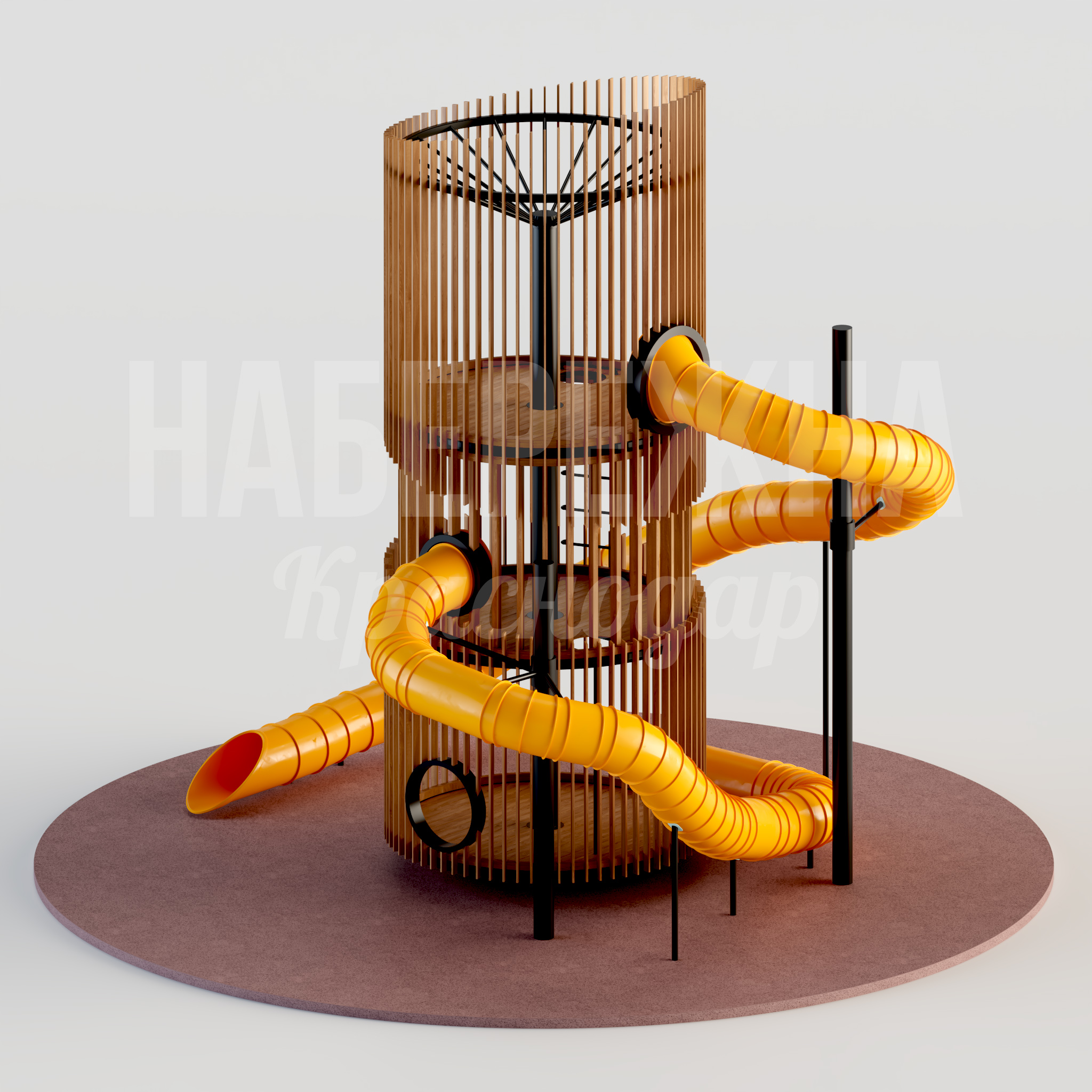 Горка Ahbe — купить, MAF-24.008 | Набережна Горка Ahbe - купить, 10000x10000x8000 мм, Металл, Дерево, Стеклопластик