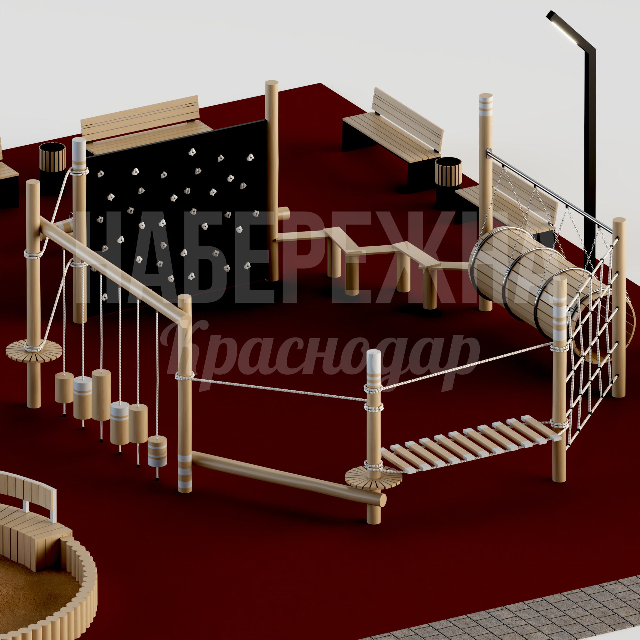 Игровой комплекс Jembesgu — купить, MAF-24.032 | Набережна Игровой комплекс Jembesgu - заказать, Детские игровые комплексы, Металл, Дерево, Подсветка