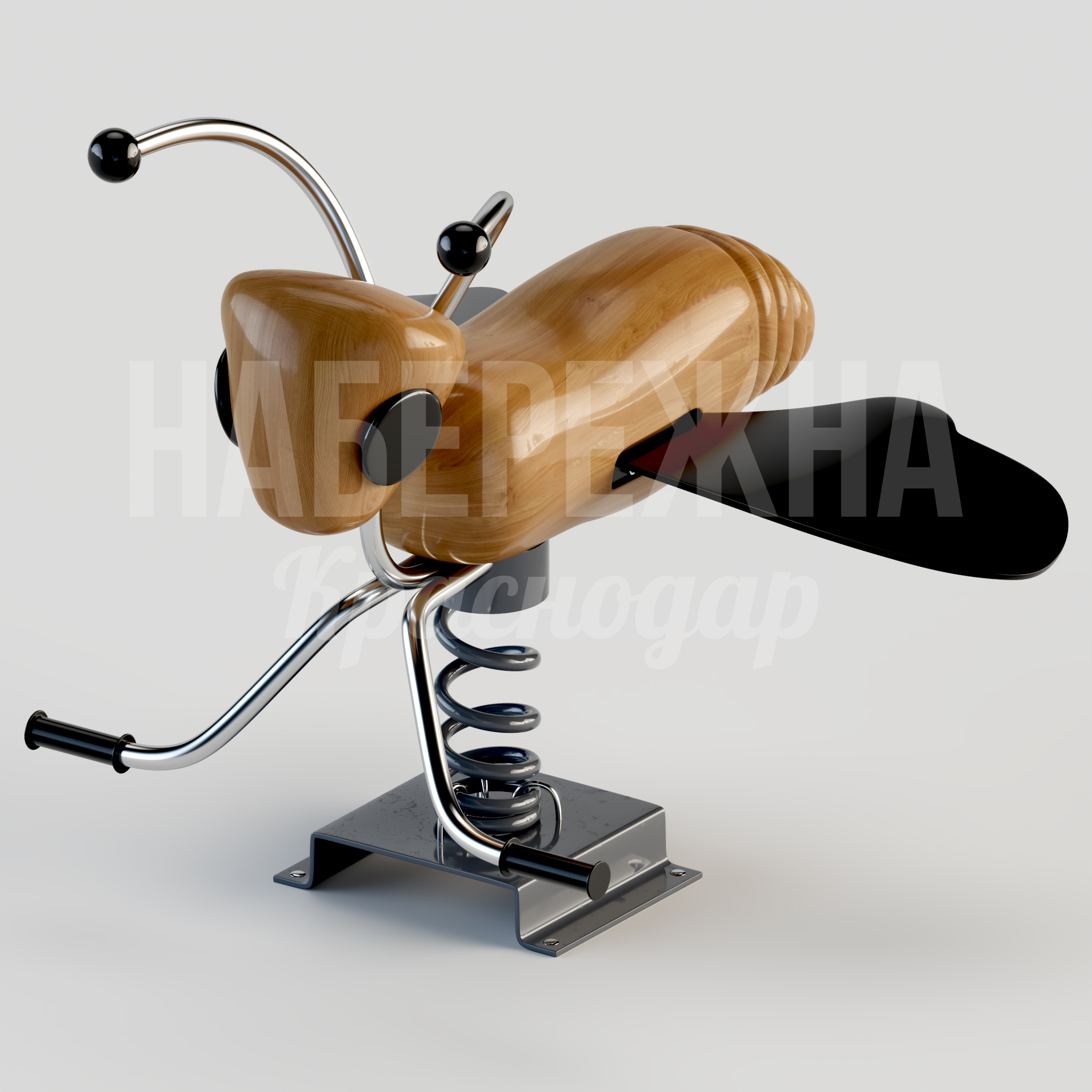 Качалка Балансир Vespa 880x800x770 мм. MAF-24.034-4 Качалка на пружине в виде мотороллера с деревянным корпусом. Развивает координацию детей от 3 лет на игровых площадках.