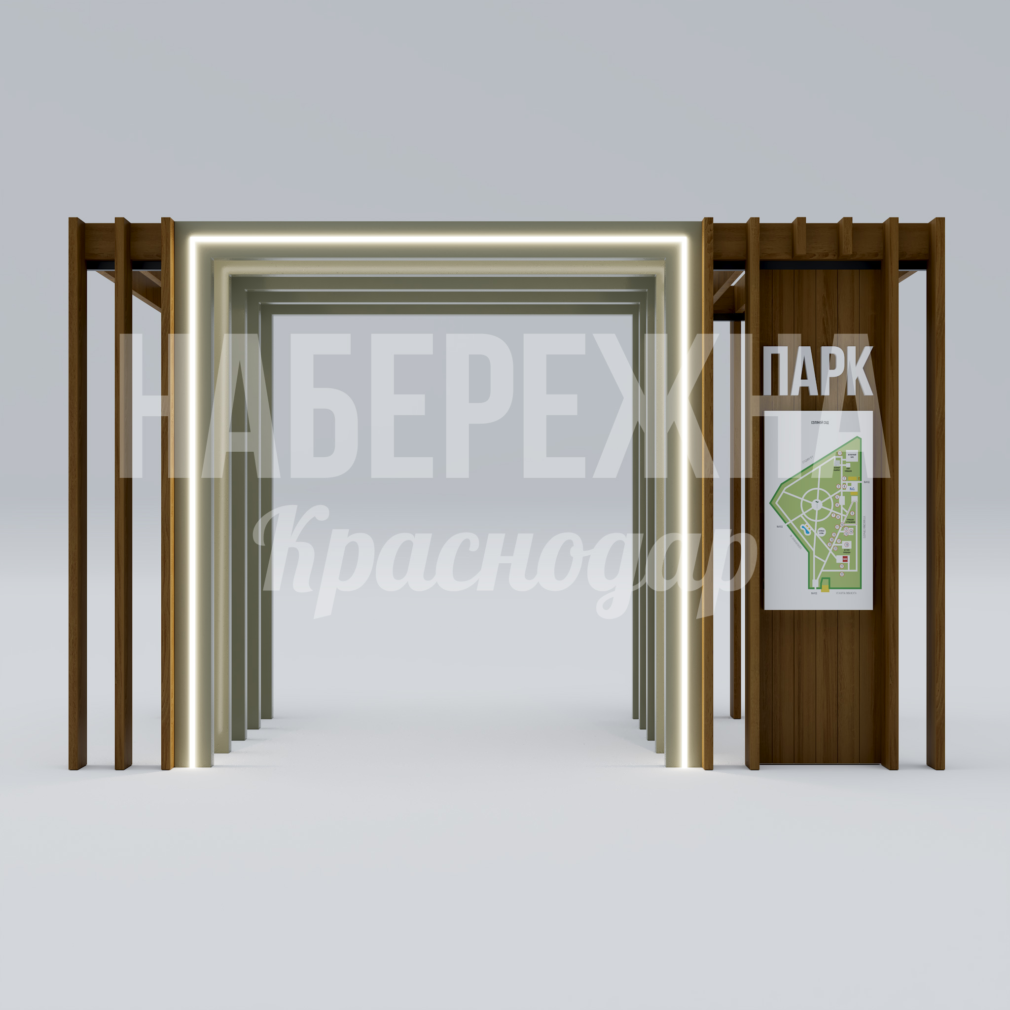 Входная группа Seaja — купить, MAF-25.053 | Набережна Входная группа Seaja - купить, 2600x4750x3000 мм, Металл, Дерево, Подсветка
