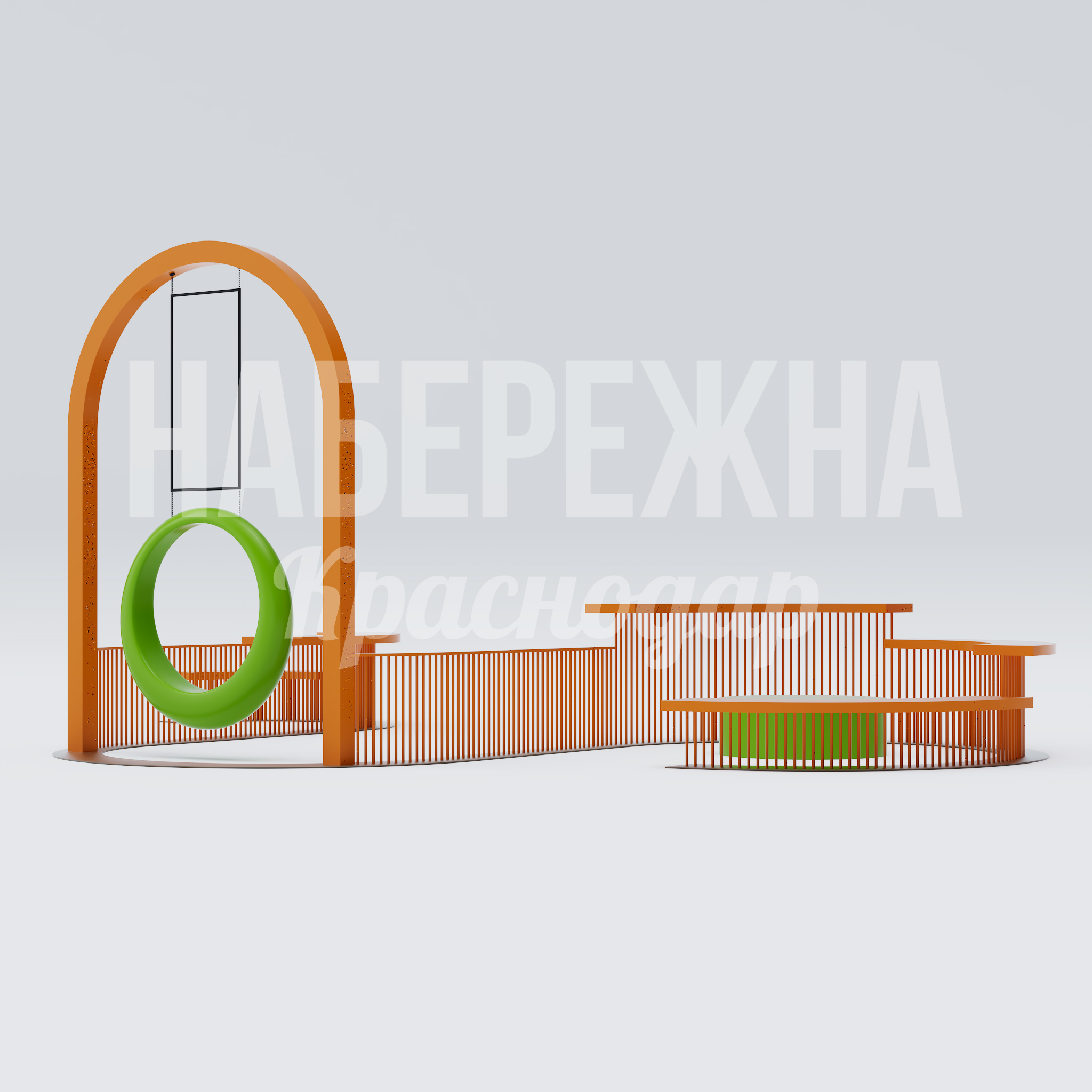 Качели с посадочными местами Ducju — купить, MAF-25.056 | Набережна Качели с посадочными местами Ducju 11300x11000x3600 мм. MAF-25.056 Качели с зонами отдыха и игровыми элементами для благоустройства парков. Многофункциональный комплекс для всей семьи.