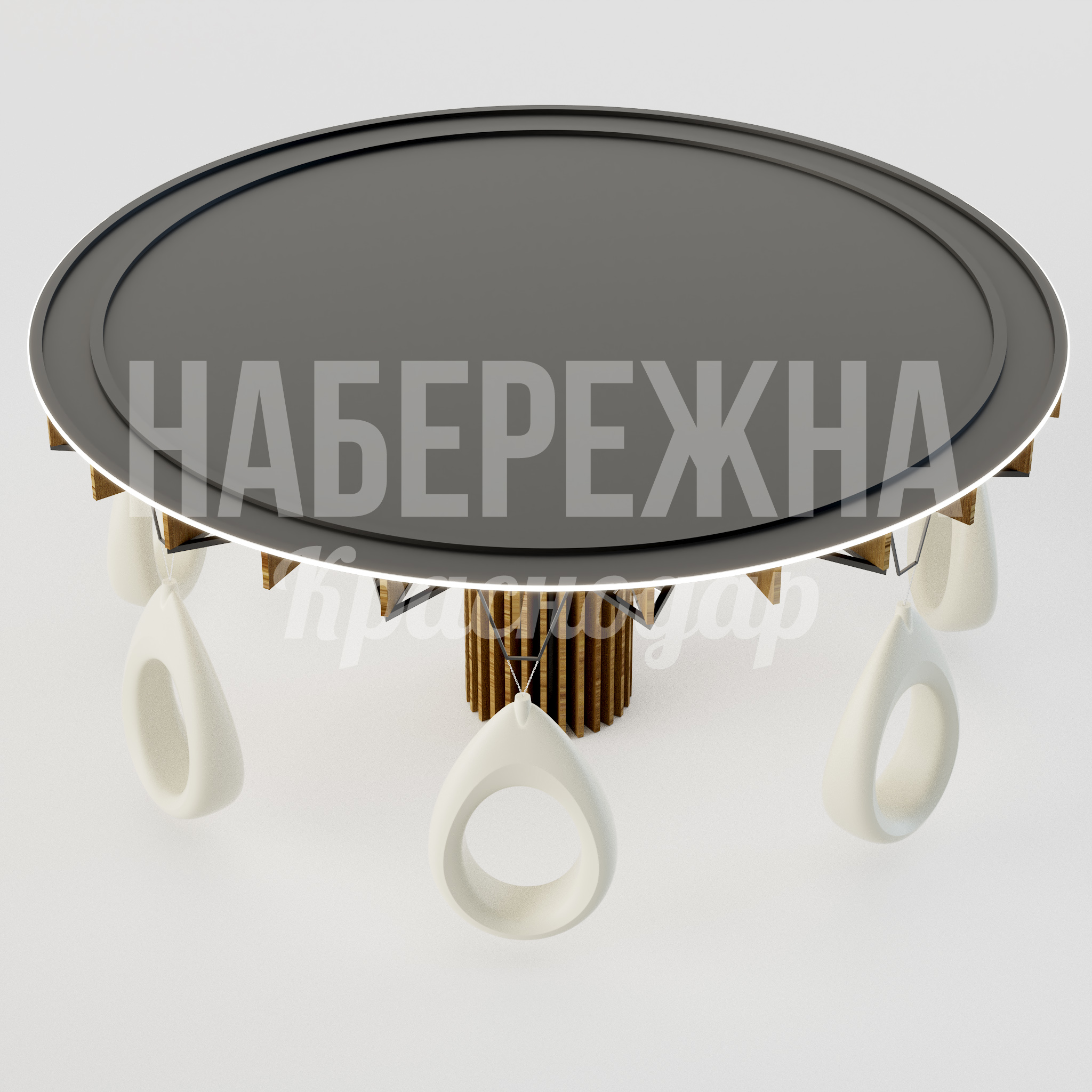 Навес Pevni с качелями — купить, MAF-25.062 | Набережна Навес Pevni с качелями - заказать, Навесы, Металл, Дерево, Подсветка, Стеклопластик