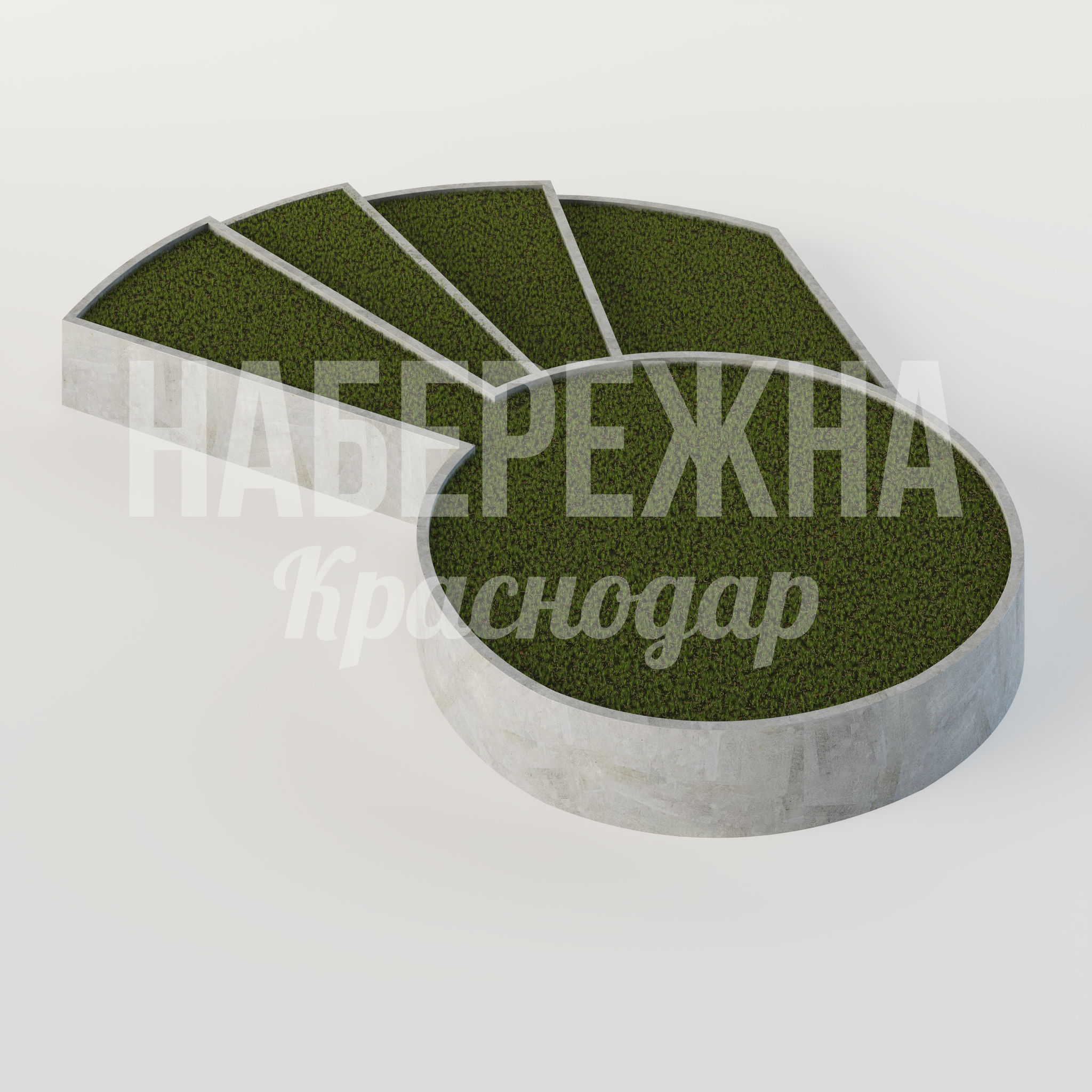 Клумба Bayvi — купить, MAF-25.071 | Набережна Клумба Bayvi - заказать, Клумбы, Бетон, Искусственная трава