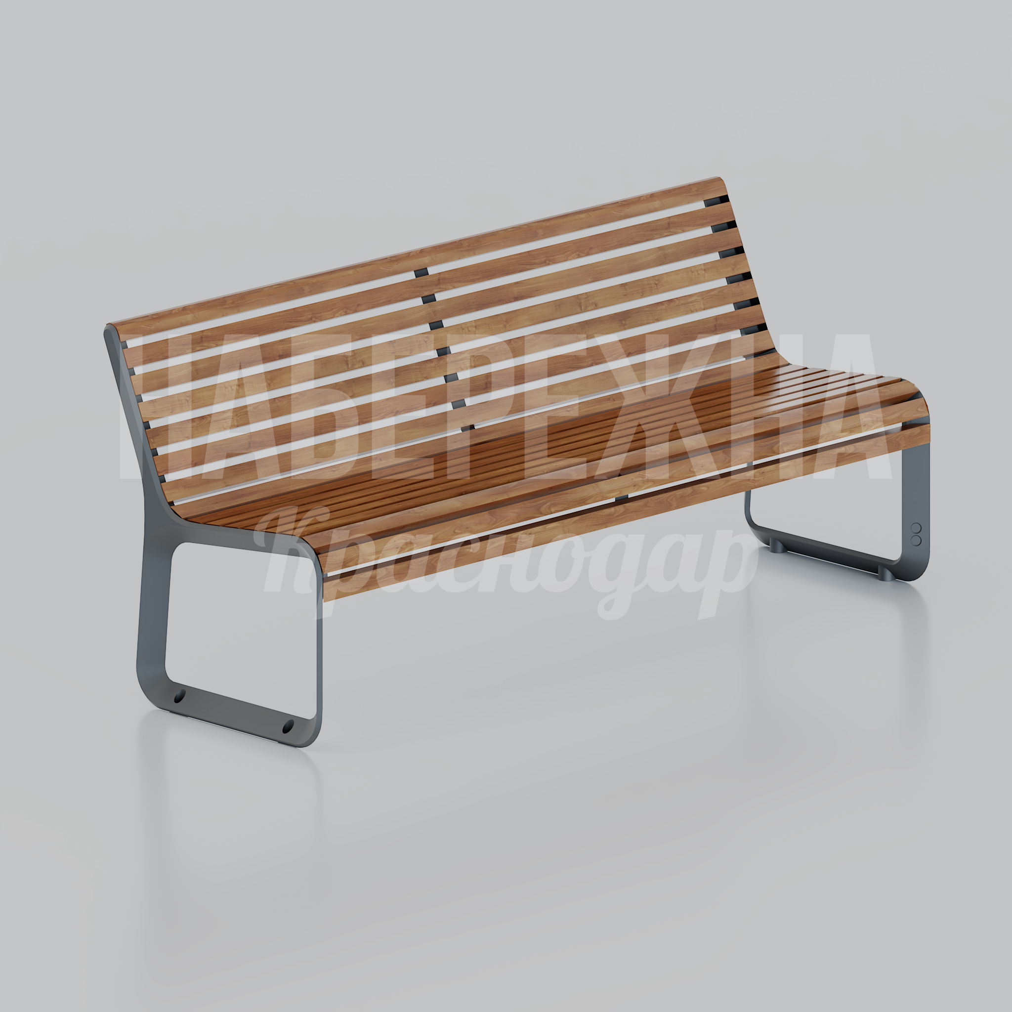 Скамейка Sugyu 650x1800x770 мм. MAF-25.127 Скамейка с металлическим каркасом и планками из натуральной древесины. Подходит для парков, скверов и общественных пространств.