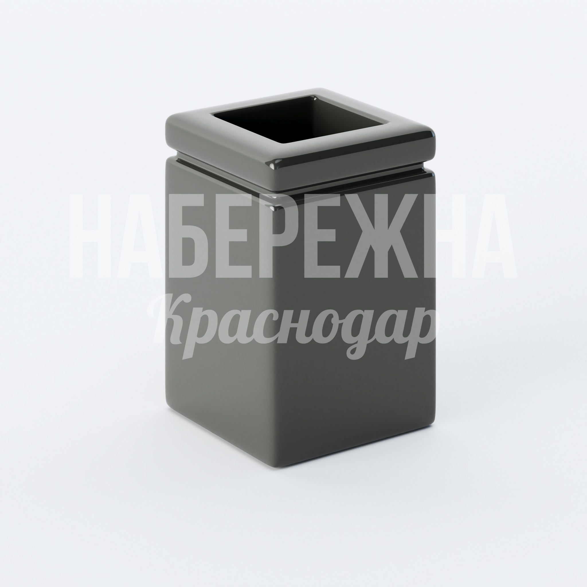 Урна уличная City 400x400x600 мм. NUR-20.001 Урна квадратная с защитой от коррозии и выцветания, не требует обслуживания, подходит для парков и площадей.