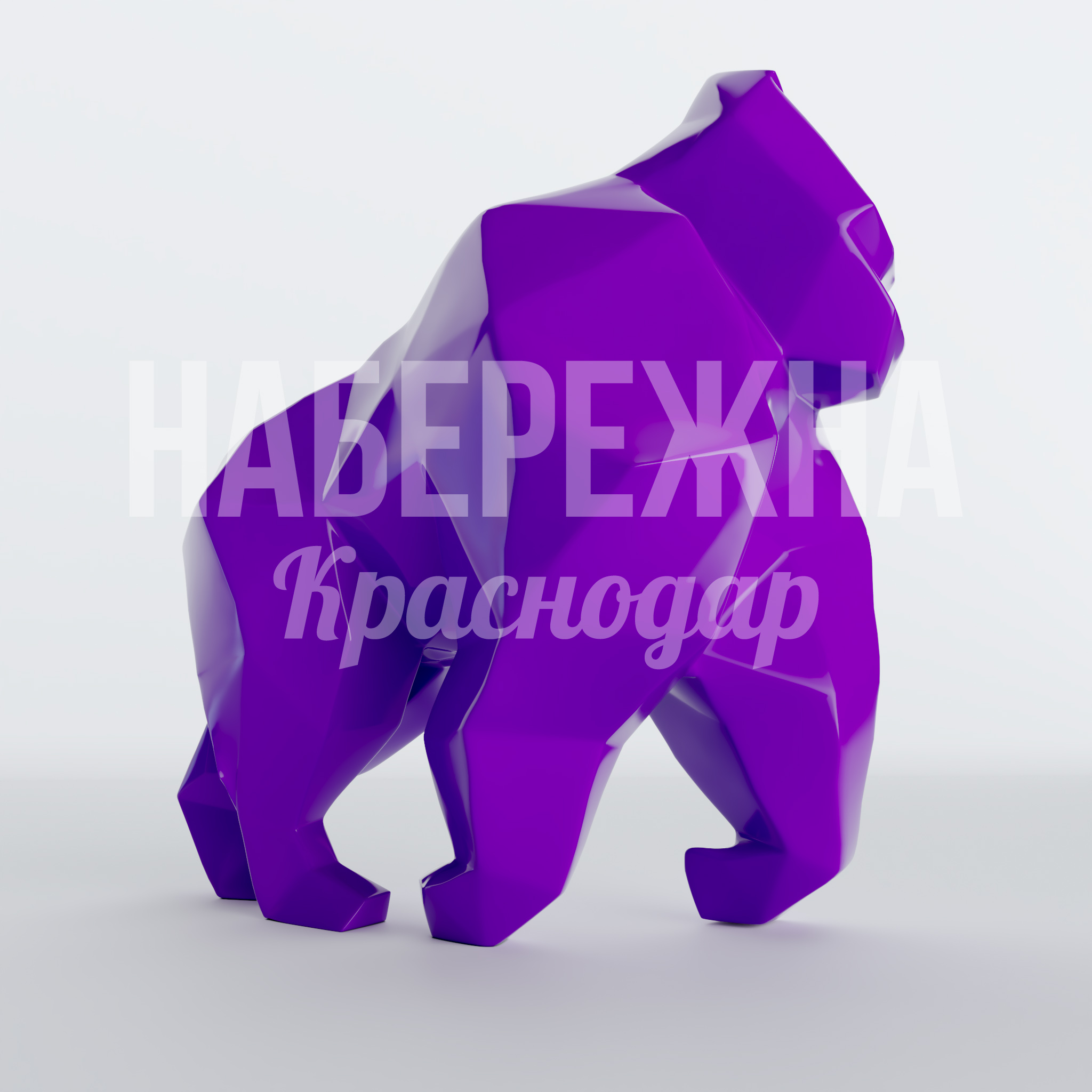 Горилла Aitobgo 1050x2000x1750 мм. PGF-22.035 Фигура гориллы из стеклопластика для парков и торговых центров. Привлекает внимание, усиливает запоминаемость бренда.