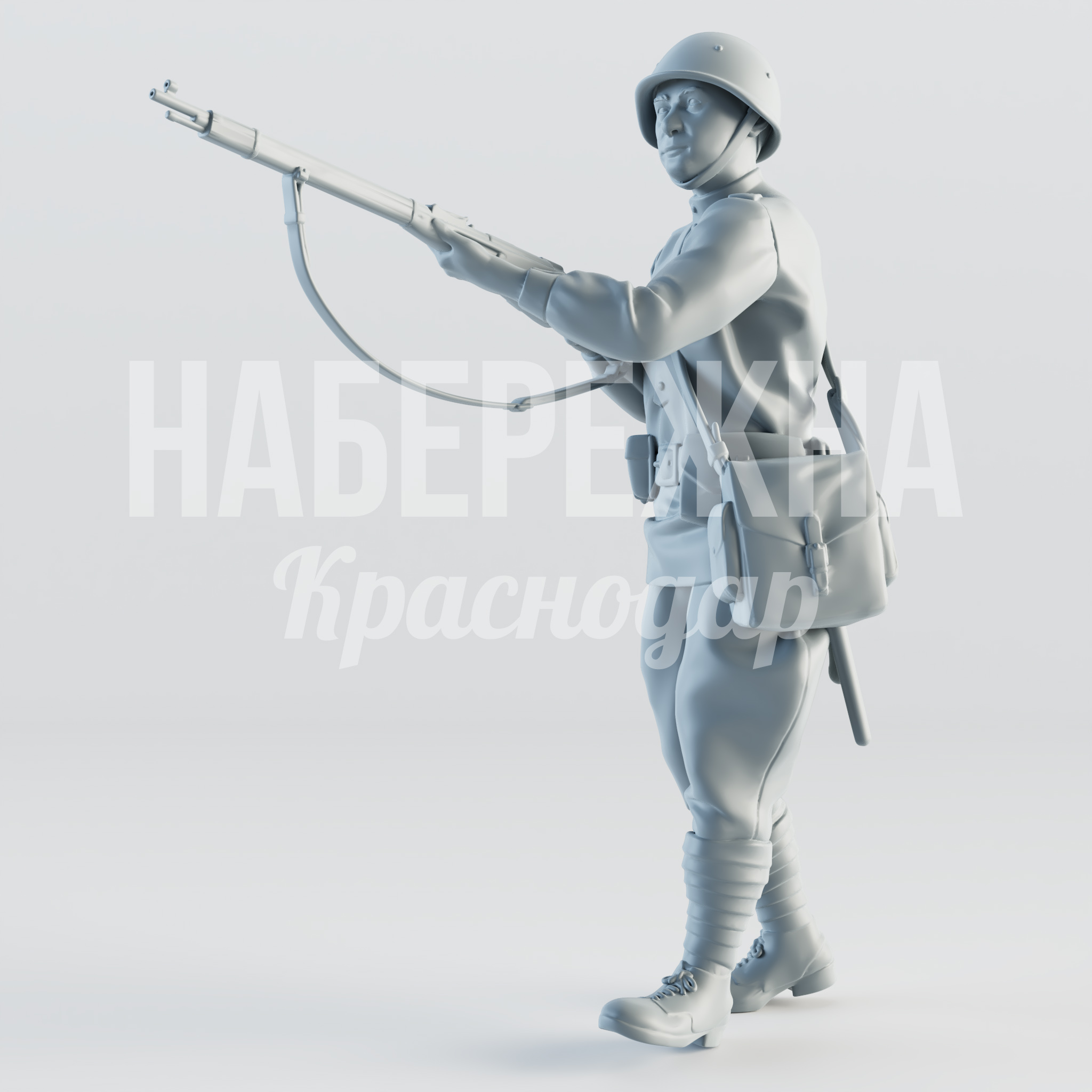 Солдат "Захаров" — купить, STF-22.048 | Набережна Солдат "Захаров" - купить, 1470x675x1870 мм, Стеклопластик