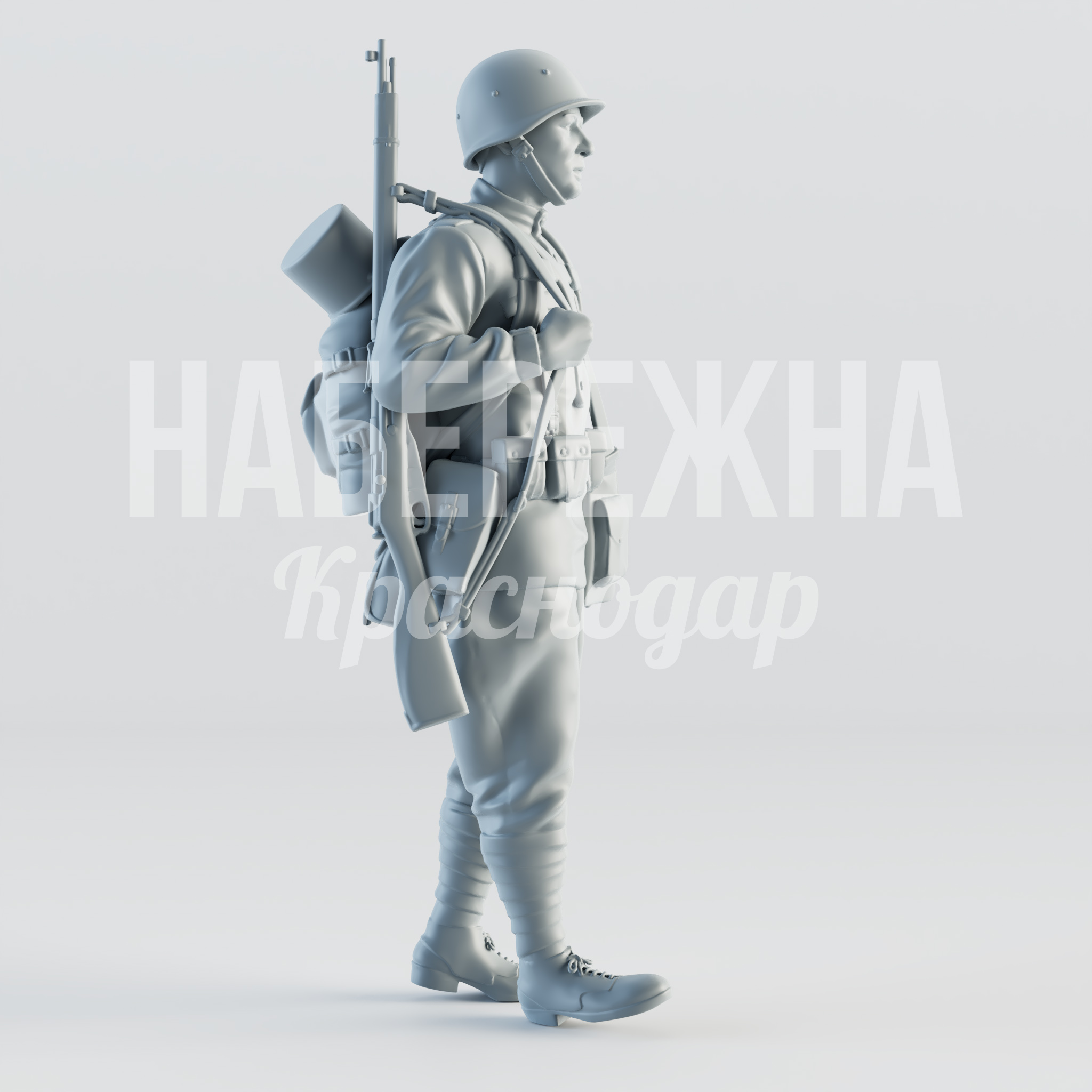 Солдат "Николаев" - купить, 680x650x1670 мм, Стеклопластик