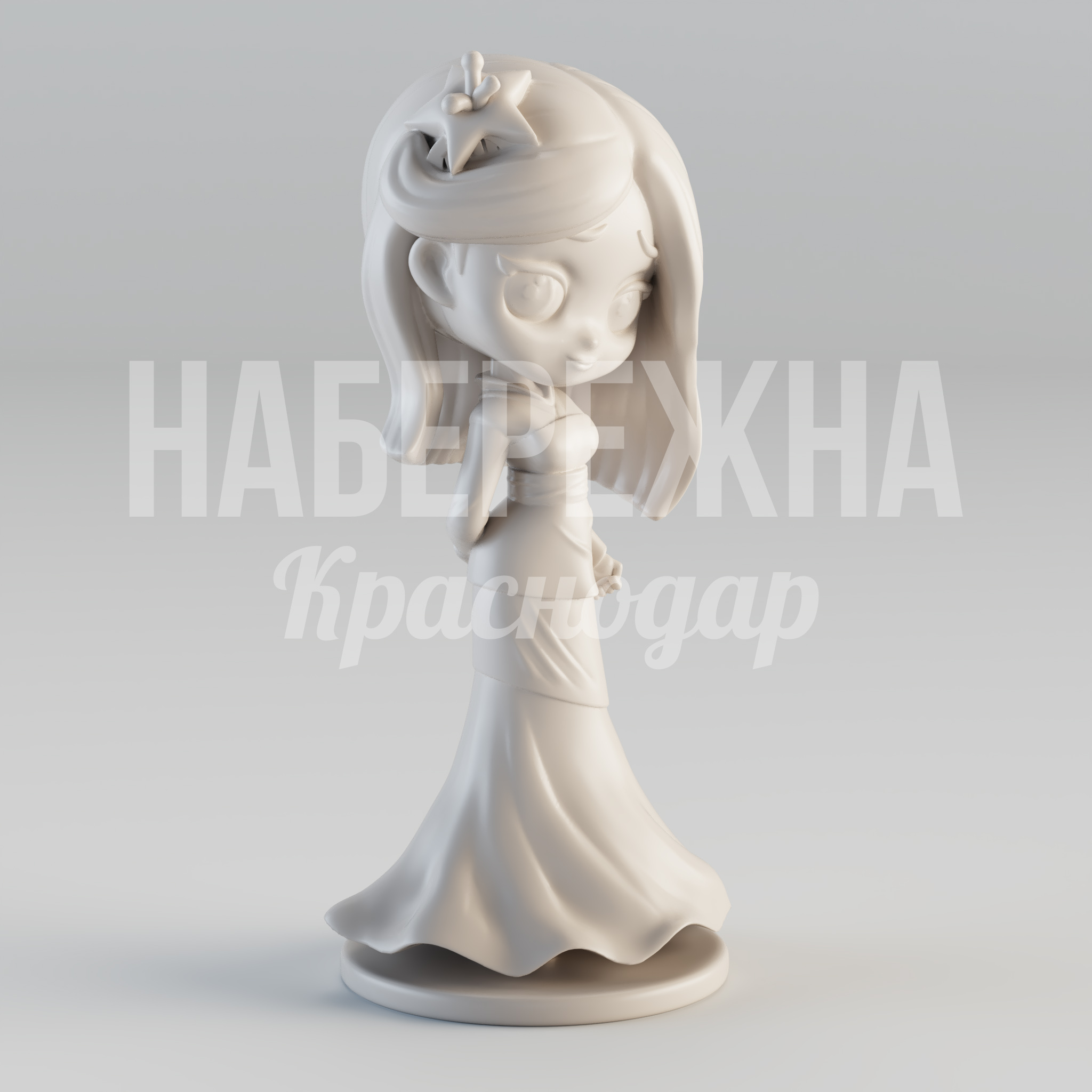 Принцесса Мулан 610x620x1000 мм. STF-24.006 Фигура принцессы Мулан из стеклопластика для парков и детских площадок, стойкая к осадкам и температурам.