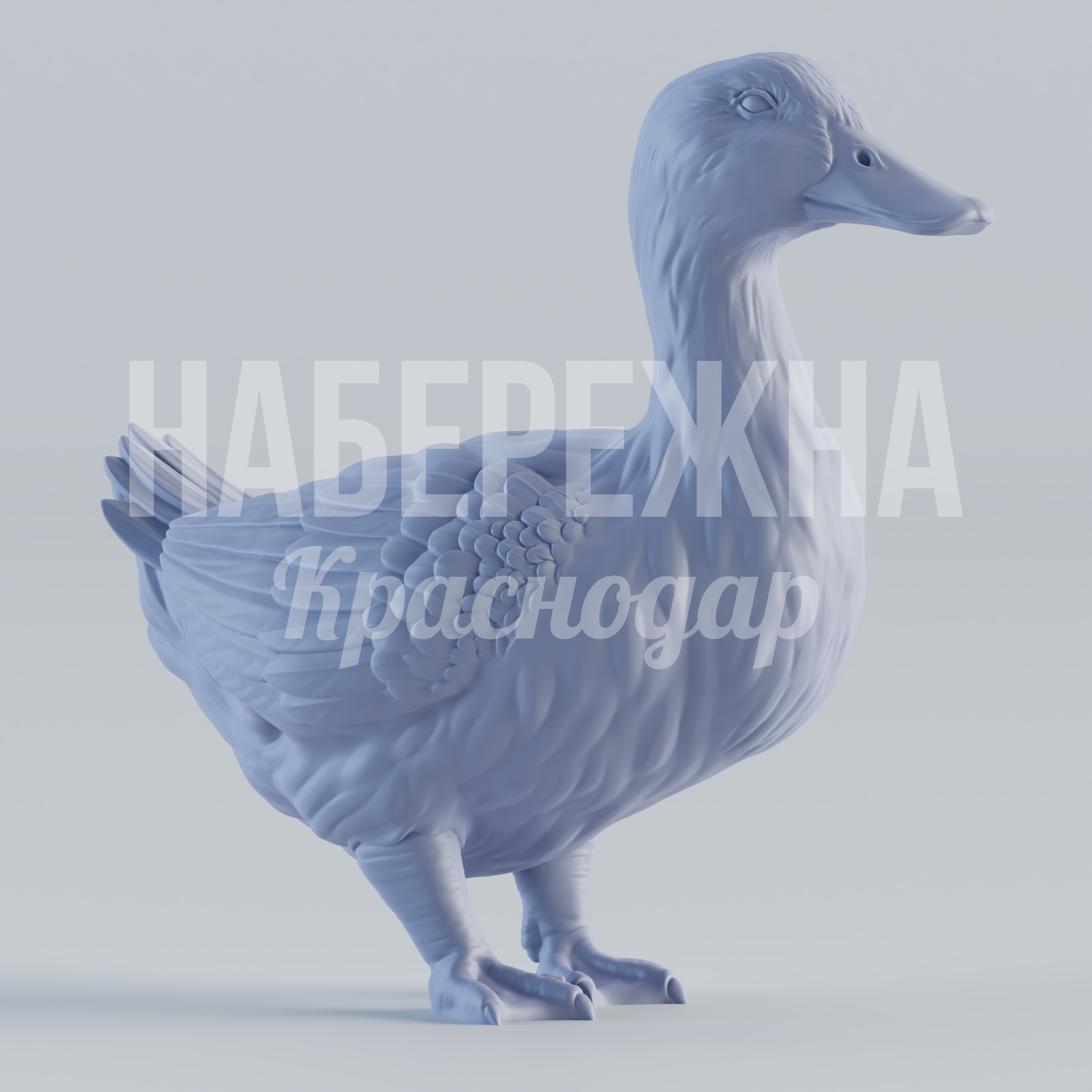 Утка Iyköil — купить, STF-24.072 | Набережна Утка Iyköil 200x350x350 мм. STF-24.072 Декоративная фигура утки с детализированной проработкой перьев, устойчива к осадкам, для парков и зон отдыха.