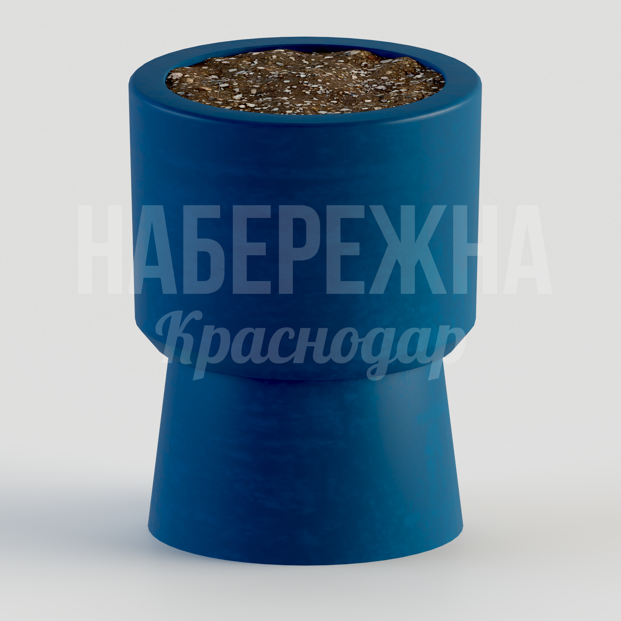 Вазон Kirdot 350x350x560 мм. STM-24.027 Вазон с наполнителем из каменной крошки для озеленения общественных пространств. Устойчив к вандализму.