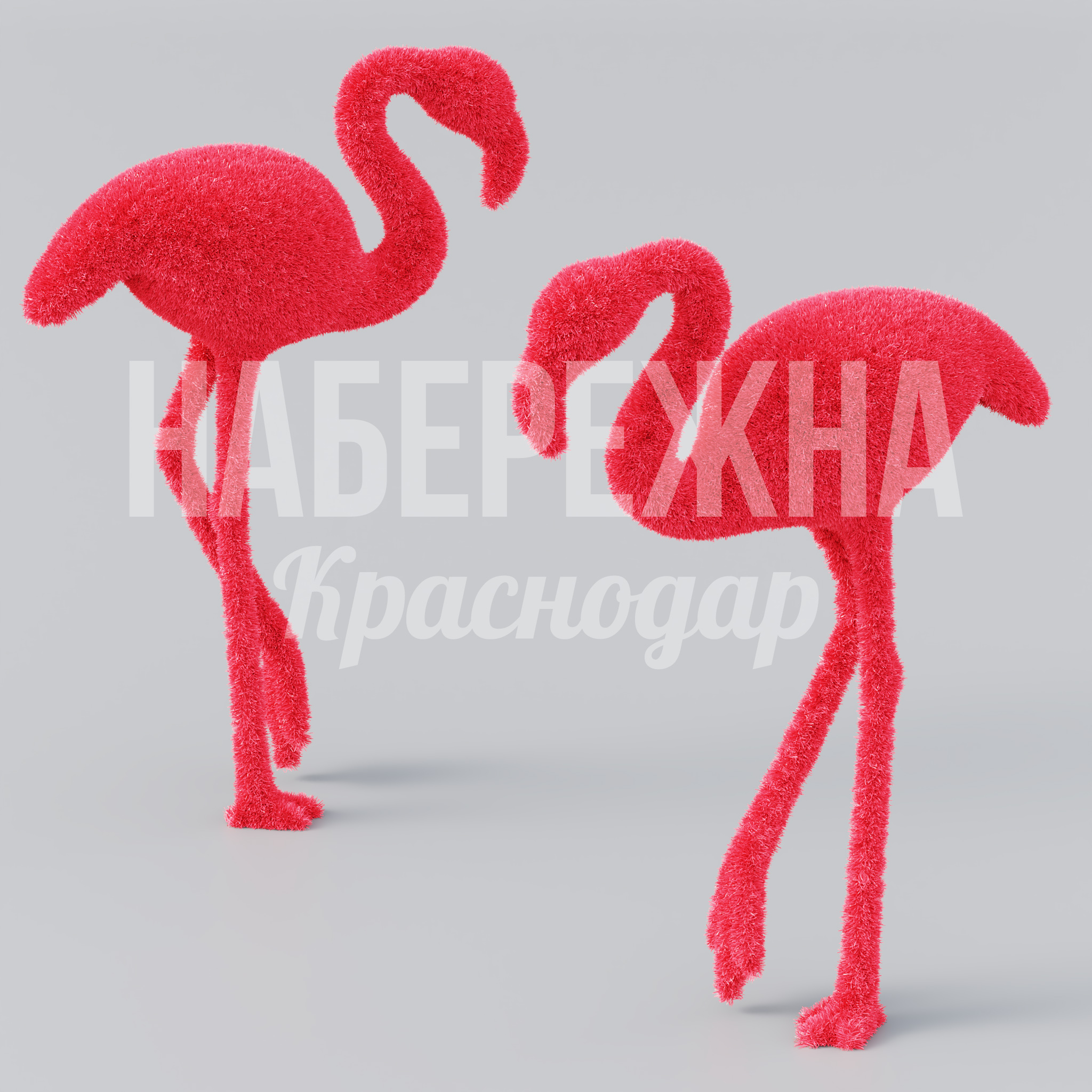 Фламинго Giupnum 380x1000x1500 мм. TOP-20.193 Топиарная фигура фламинго для ландшафтного дизайна. Яркий акцент в парках и зонах отдыха. Стойкость к осадкам.