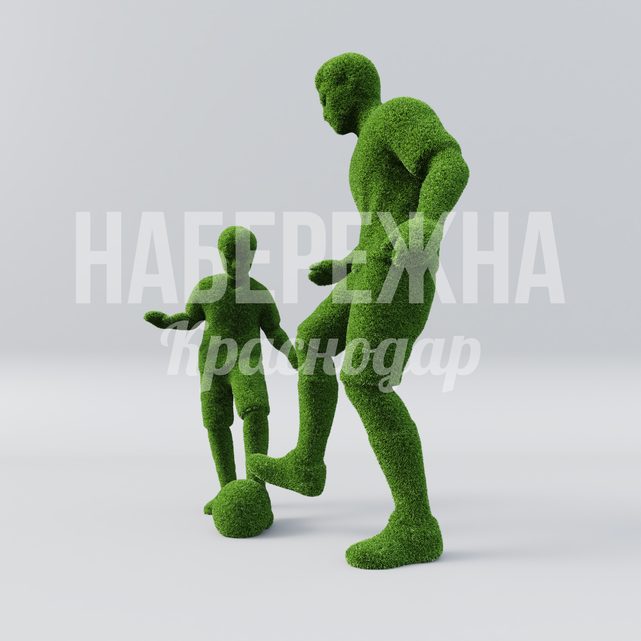 Топиарная фигура Футболист Jod 1300x2000x3500 мм. TOP-20.233 Топиарная фигура футболиста для оформления спортивных объектов и зон отдыха. Реалистичная форма, устойчива к УФ.