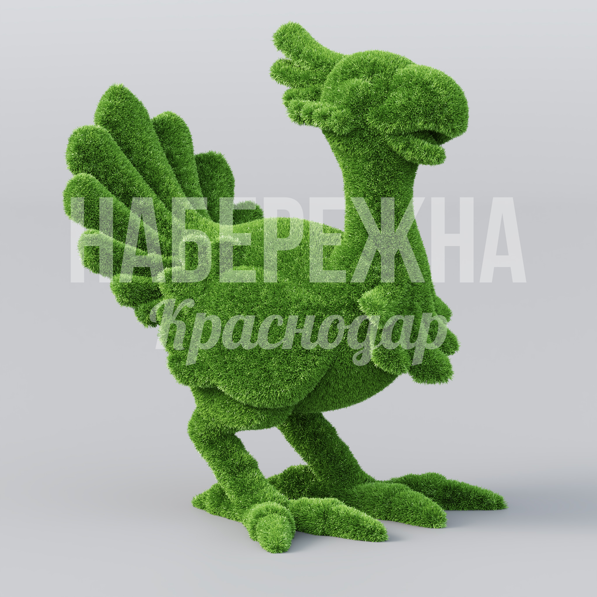 Птица Choco 1100x1500x1600 мм. TOP-21.071 Топиарная фигура в виде птицы для озеленения территории. Реалистичная имитация живого растения без ухода.