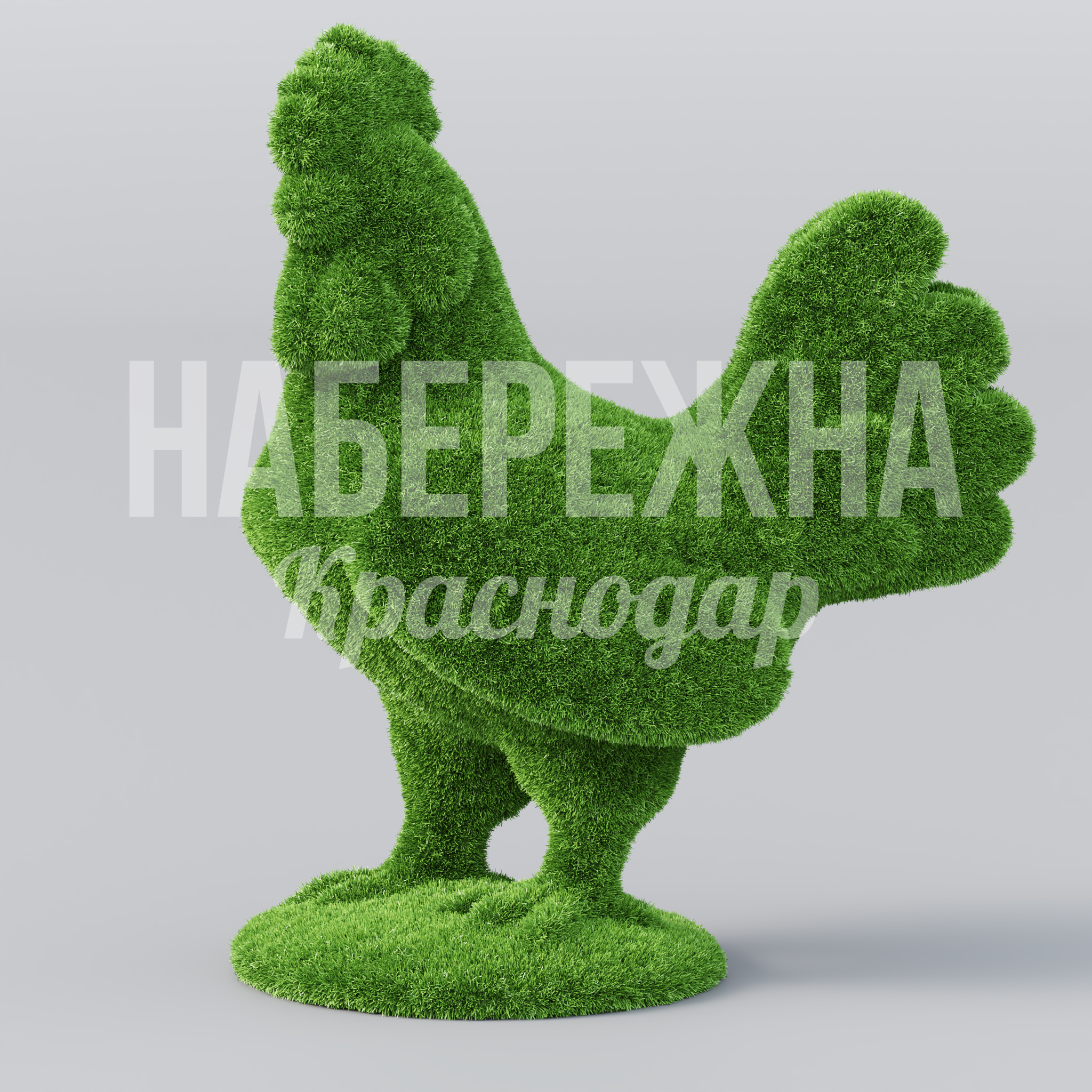 Петушок Eröfpiglu 750x1250x1450 мм. TOP-22.004 Топиарная фигура в форме петушка для ландшафтного декора парков и общественных пространств, устойчива к осадкам.