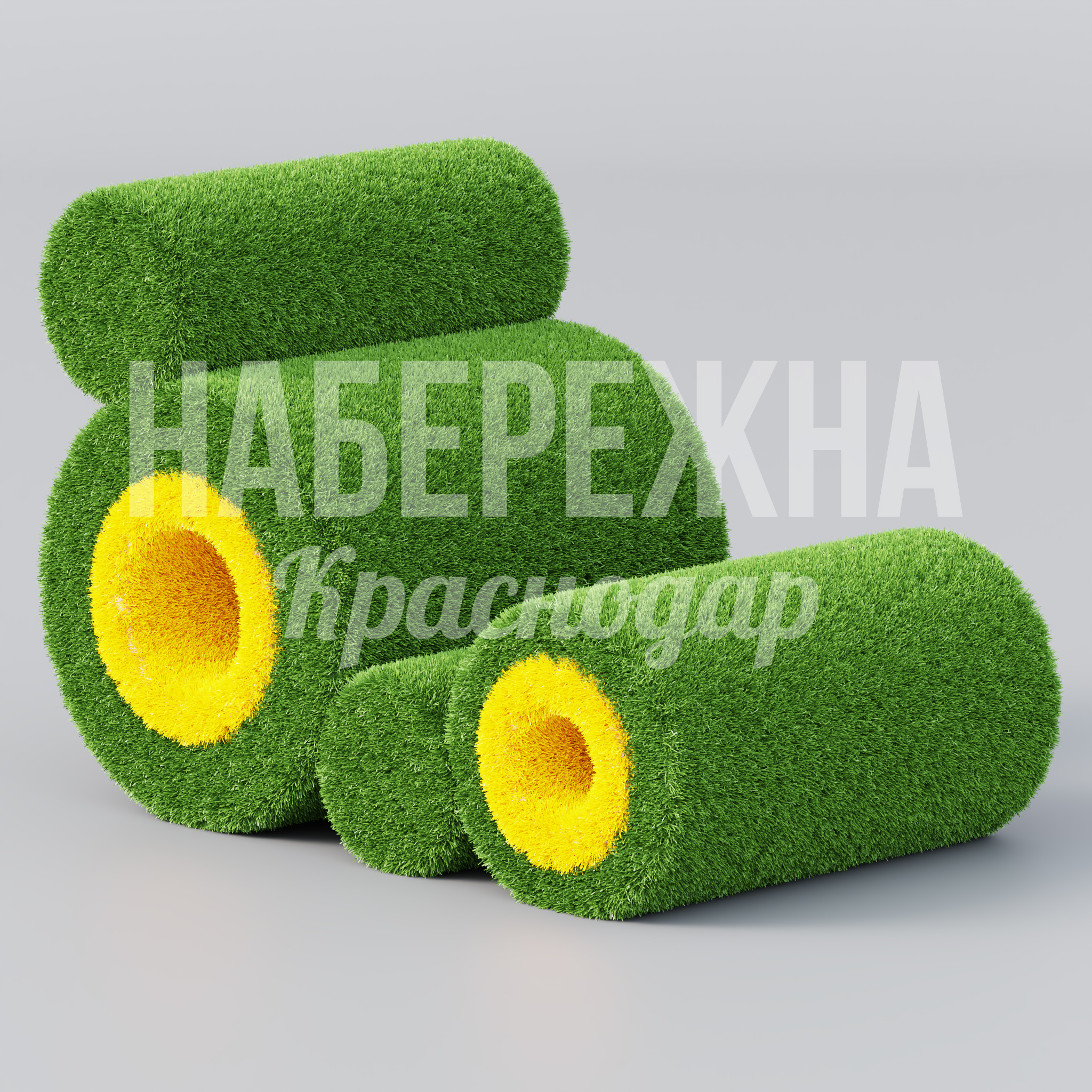 Лежак Beim 800x1320x930 мм. TOP-22.031 Топиарная фигура в форме трактора с газонным покрытием. Привлекает внимание в парках и детских зонах.