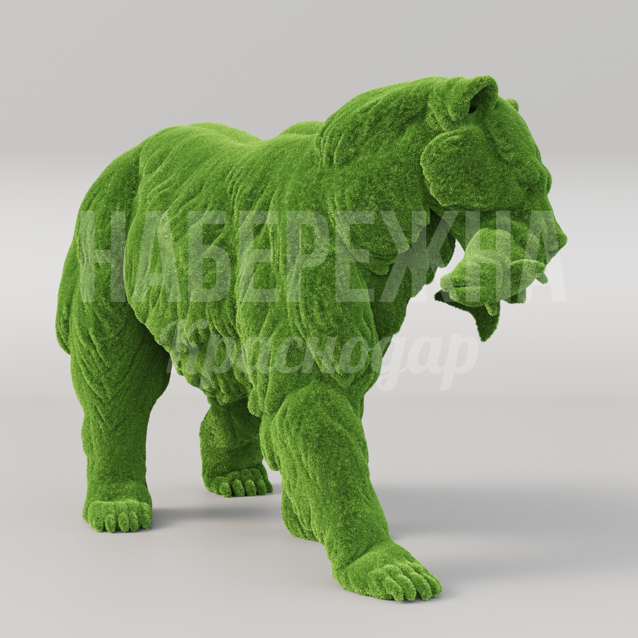 Медведь Duör 1850x4000x3000 мм. TOP-24.002 Топиарная фигура медведя из искусственного газона для озеленения парков, скверов и детских площадок.