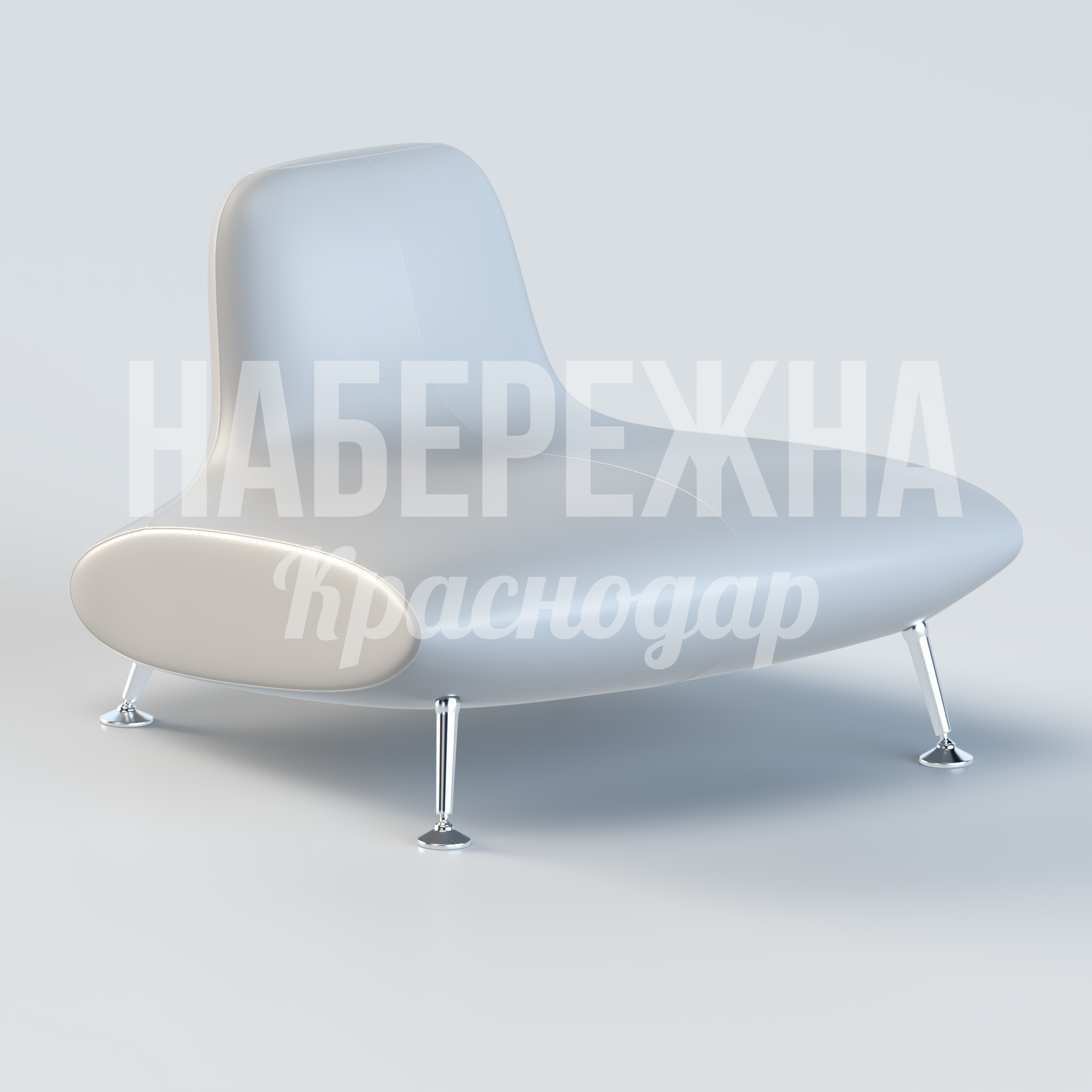 Кресло Åycudju 1000x900x650 мм. UST-20.043 Кресло из армированного стеклопластика на металлокаркасе, устойчивое к влаге и перепадам температур для общественных зон.