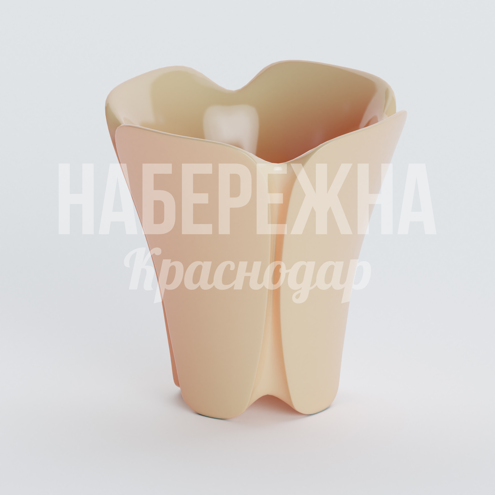 Вазон Uripko 840x840x850 мм. ZVA-20.075 Вазон со скульптурной формой лепестков. Устойчив к выцветанию и перепадам температур. Для озеленения площадей.