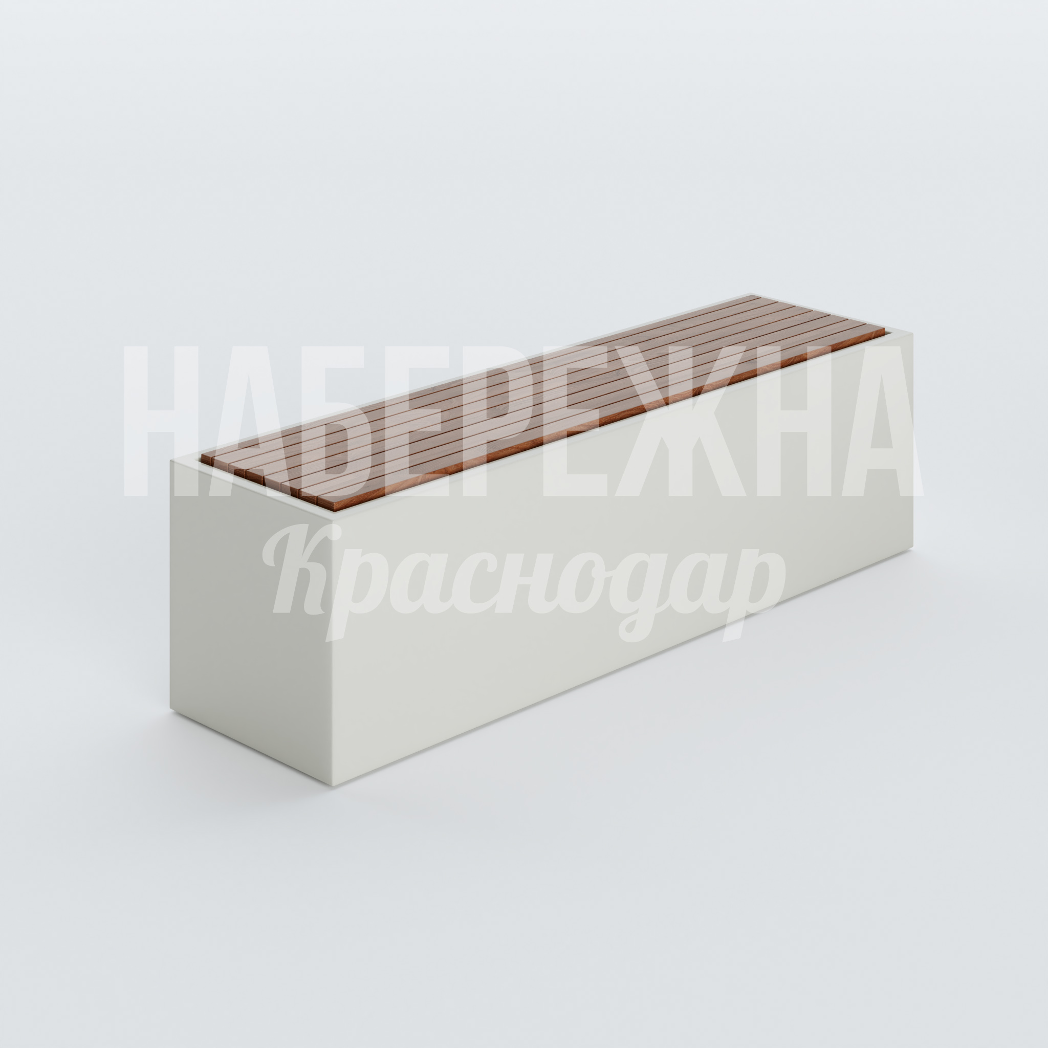 Лавочка Yuög 560x2100x500 мм. ZVA2-22.190-1 Лавочка с деревянным сиденьем на бетонном основании. Устойчива к вандализму, не требует ухода, служит 15+ лет.