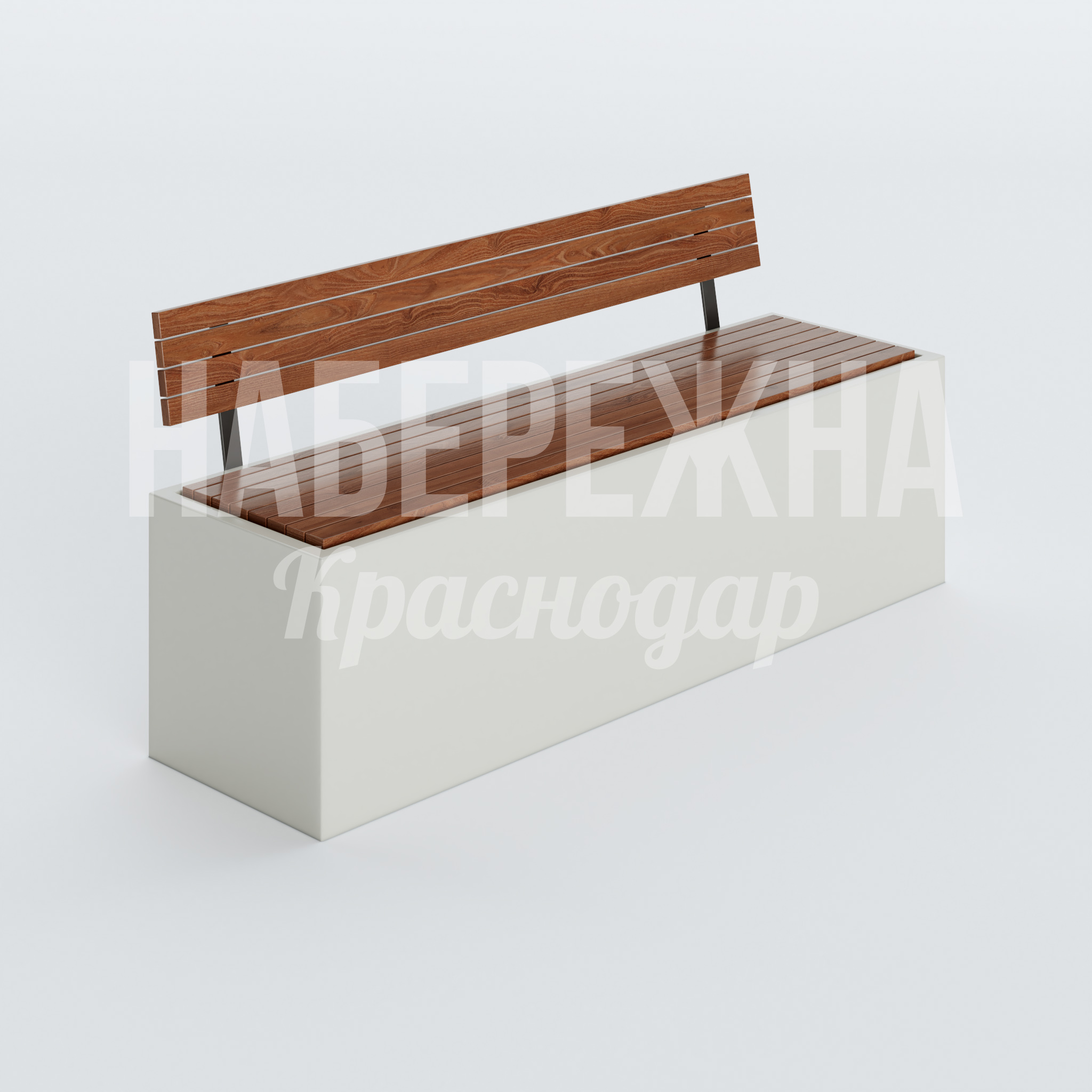 Скамья Nukdu 770x2500x1150 мм. ZVA2-22.190-6 Скамья со спинкой на бетонном основании из стеклопластика. Подходит для парков и набережных. Не требует ухода.