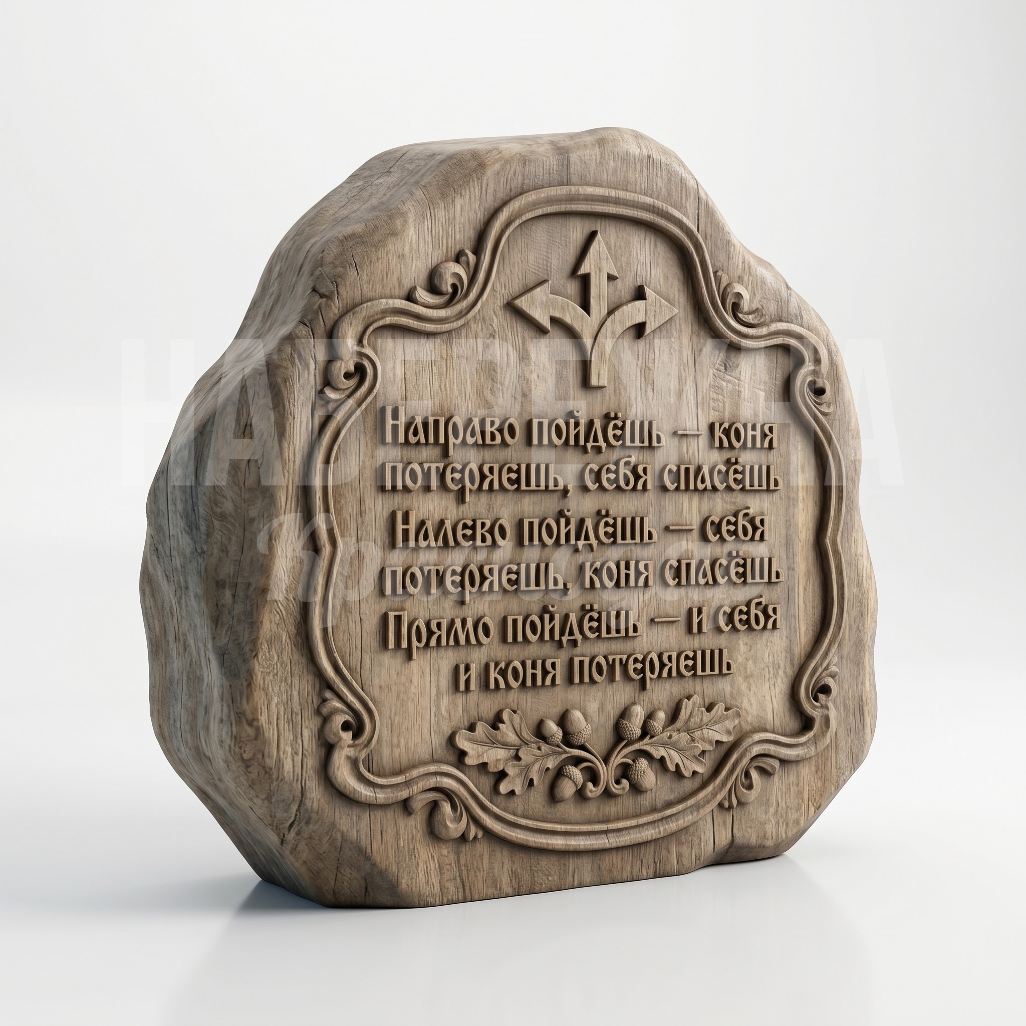 Фигура из дерева камень на распутье Фигура из дерева камень на распутье