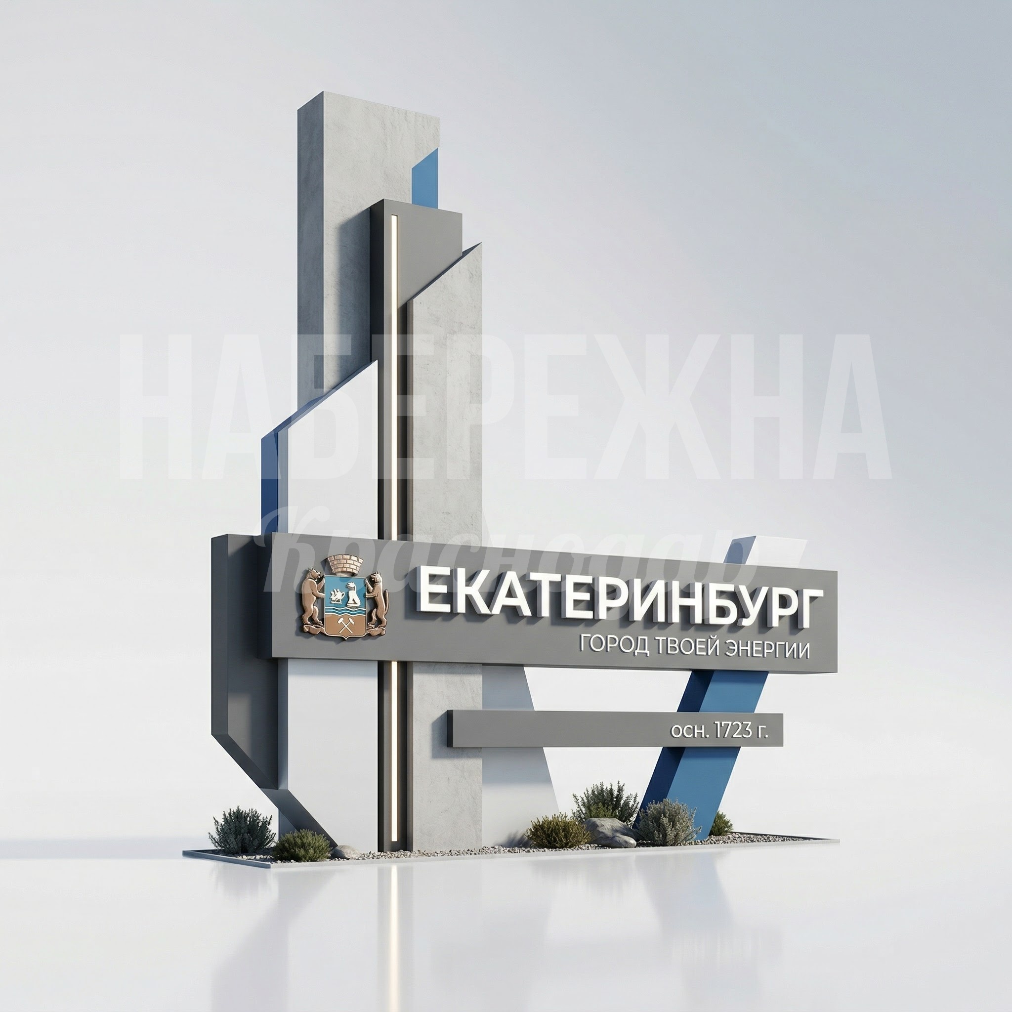 Городская стела на въезд в Екатеринбург Городская стела на въезд в Екатеринбург