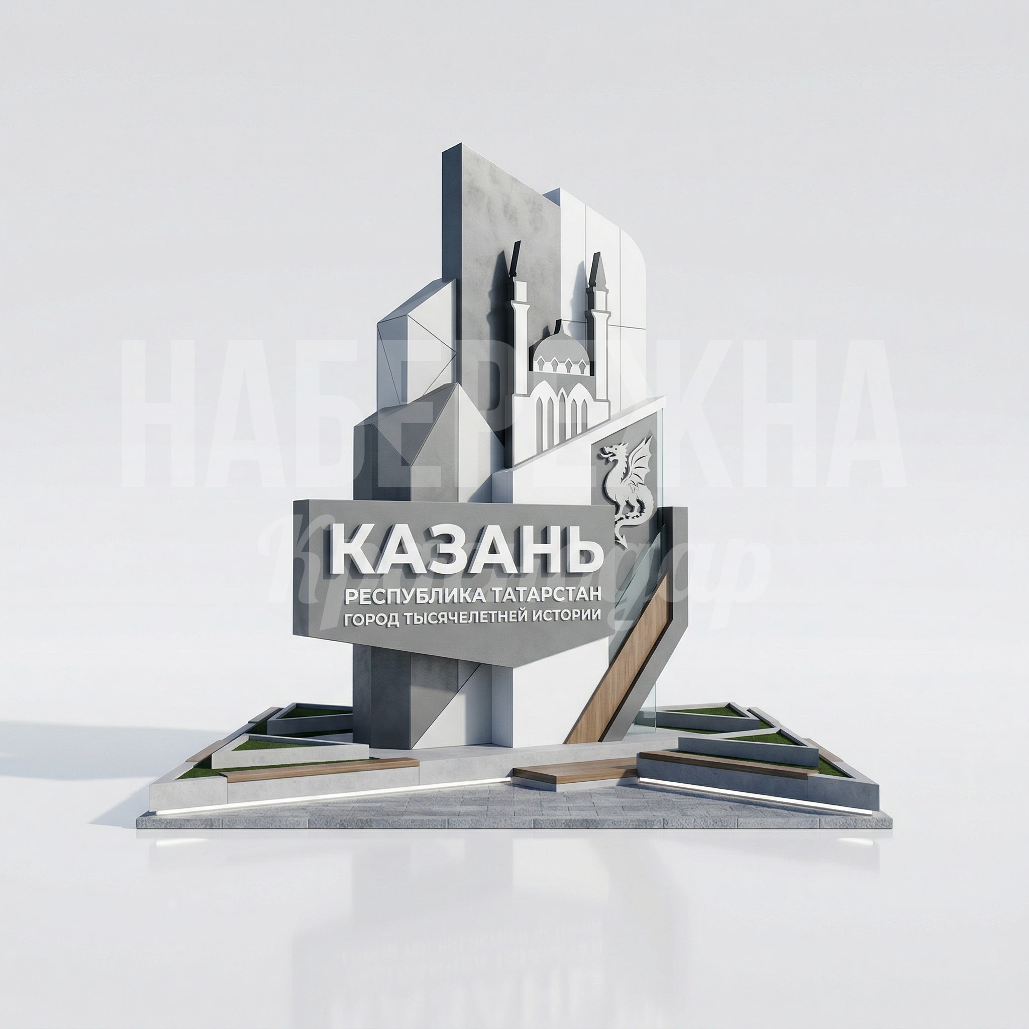 Стела с названием города Казань Стела с названием города Казань
